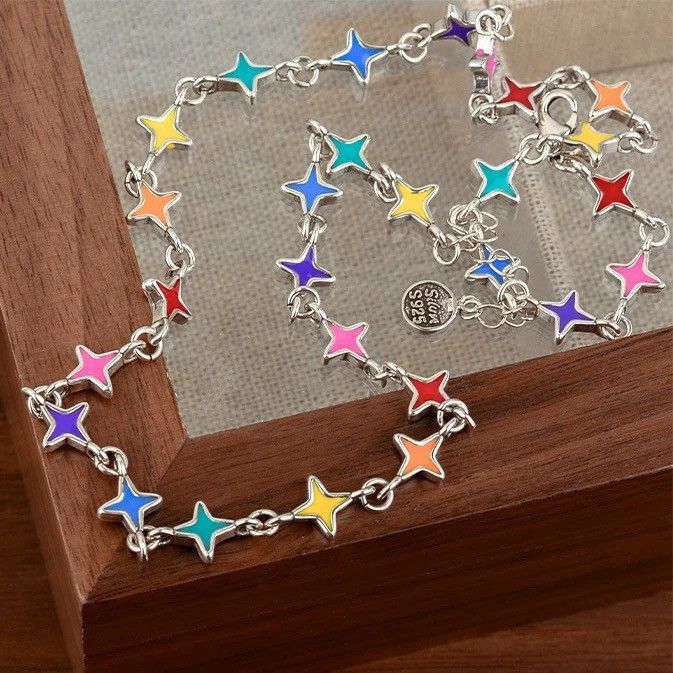 Jewelry Multicolor Star Chain Necklace Size ONE SIZE - 1 Thumbnail