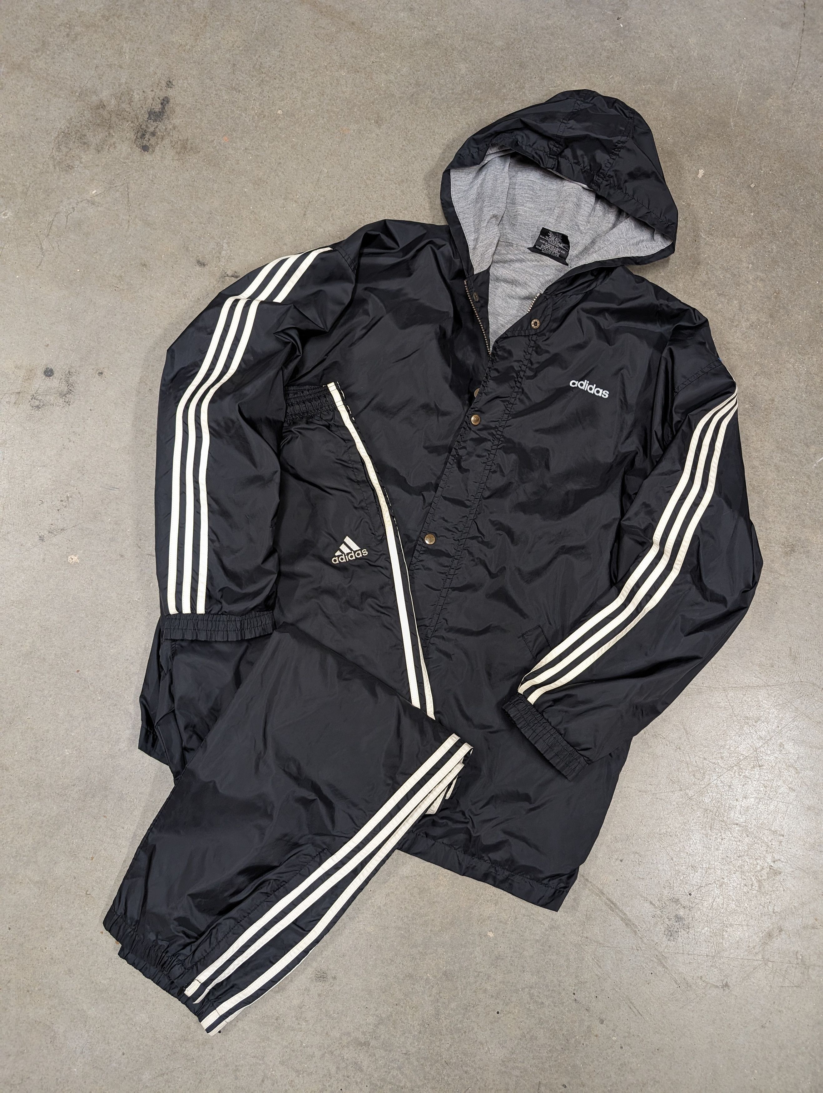 Pre-owned Adidas X Vintage 90' Y2k Adidas Track Suit Size Xl In Black