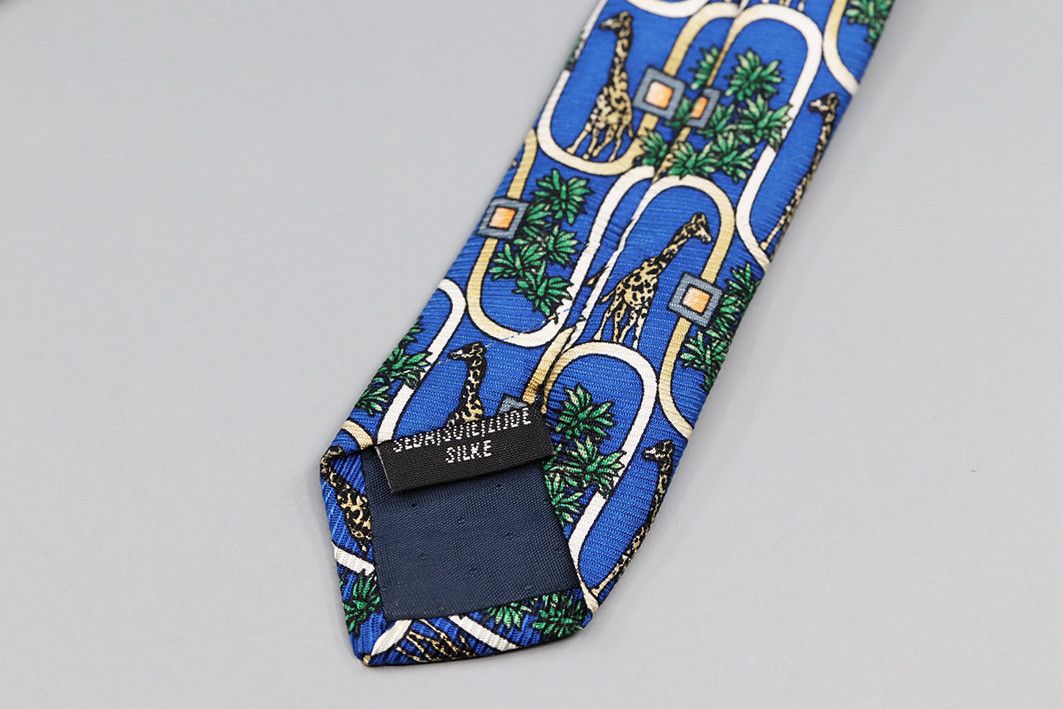 Other Giraffe Jungle Pattern Tie – 100% Silk, Made in Germany Size ONE SIZE - 4 Thumbnail