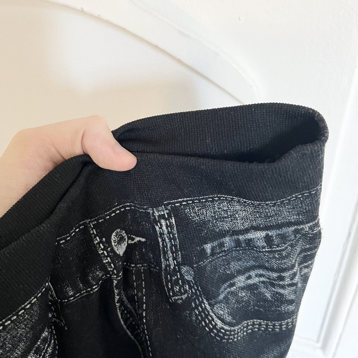 Japanese Brand × Vintage Y2k fake print jeans leggings like jpg margiela 2000s Size 26" / US 2 / IT 38 - 3 Thumbnail