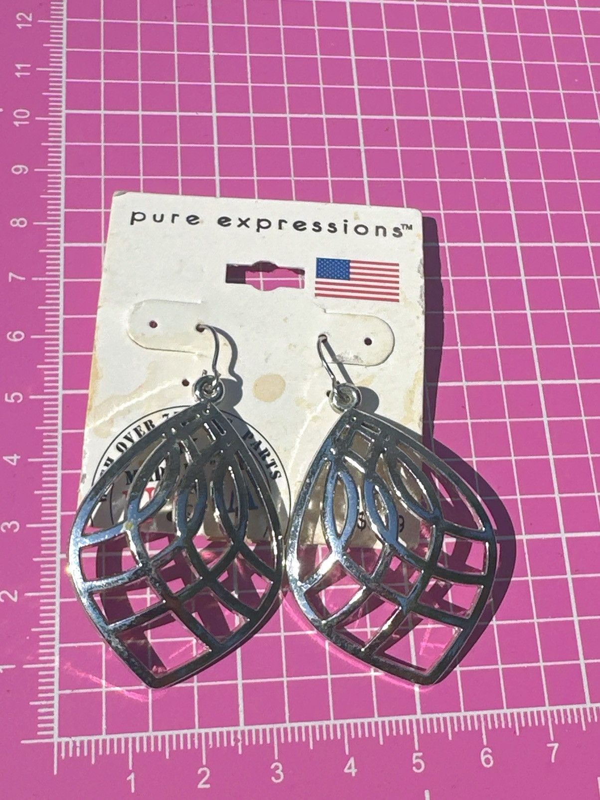 Designer Pure Expressions earrings silver mash teardrop new with tag Size ONE SIZE - 3 Thumbnail