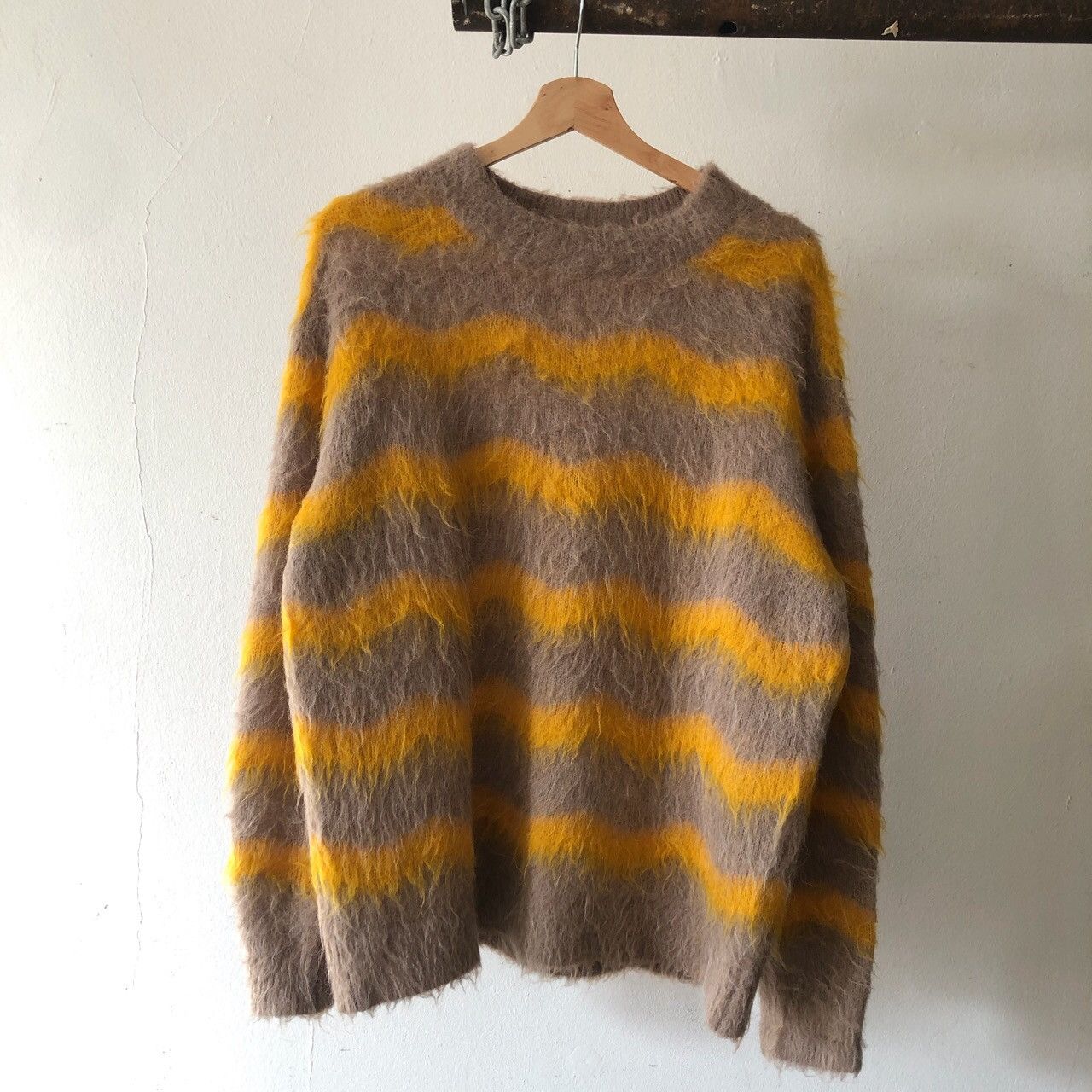 image of Acne Studios Stripped Knit Sweater in Cream, Men's (Size Medium)