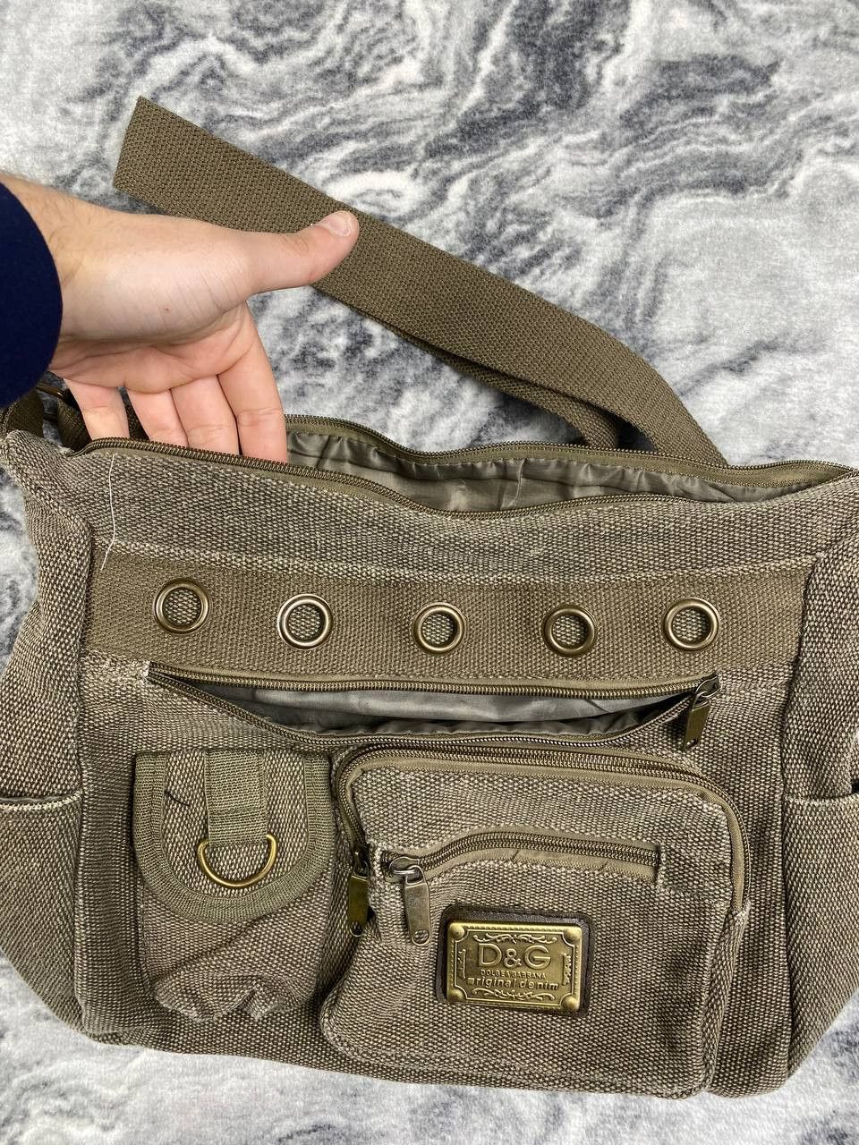 Dolce & Gabbana Vintage D&G Dolce Gabbana Metal Logo Canvas Shoulder Bag Size ONE SIZE - 6 Thumbnail