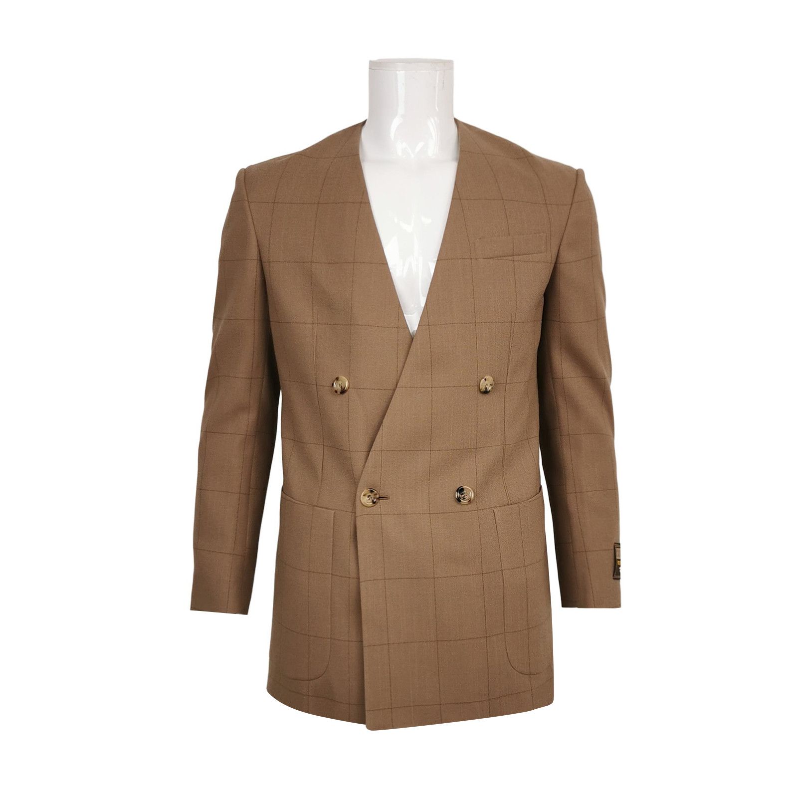Gucci Gucci Check Wool Double Breasted Blazer 46 Size 36R - 1 Thumbnail