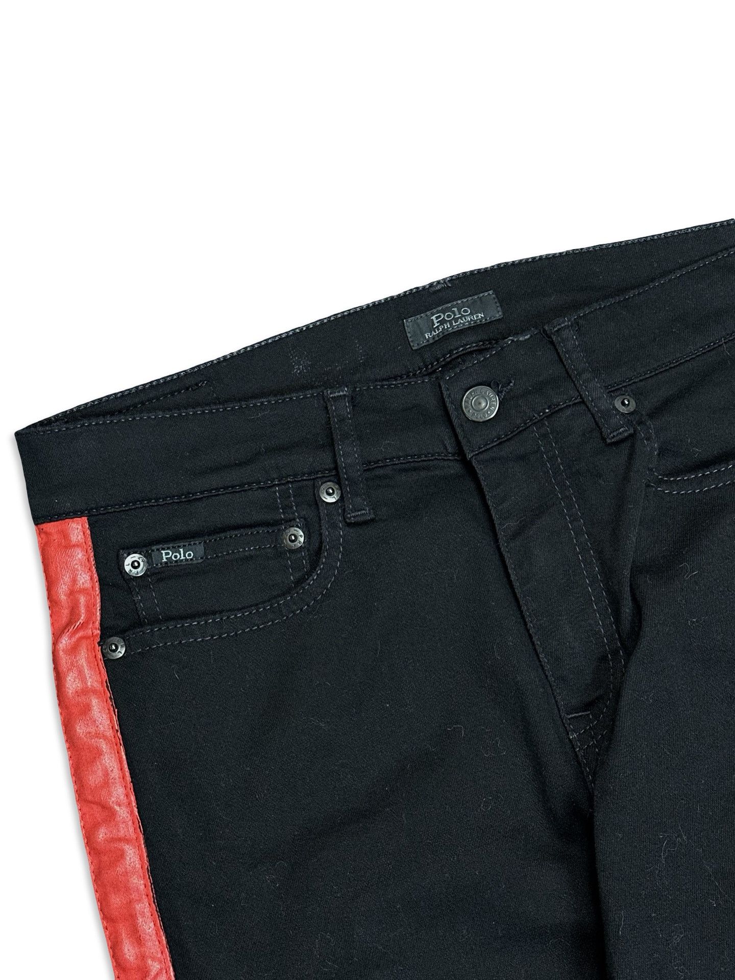 Polo Ralph Lauren Polo Leather Stripes Denim skinny slim vintage jeans Size US 29 - 3 Thumbnail
