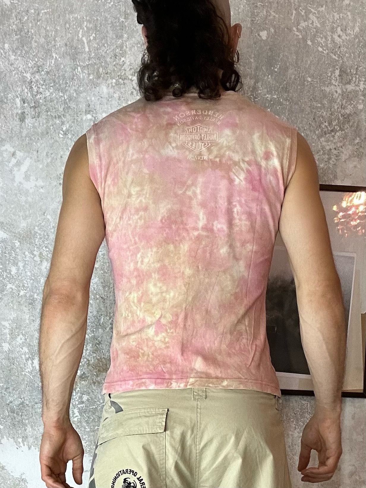 Harley Davidson Vintage Harley Davidson Pink Dyed Sleeveless Top Size US M / EU 48-50 / 2 - 2 Thumbnail
