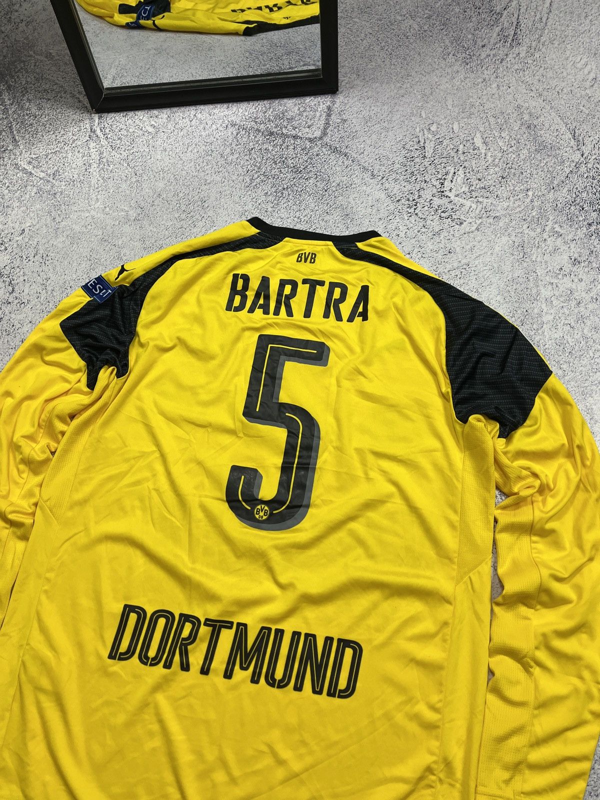 Puma Borussia Dortmund 2016 #5 Bartra Soccer Long Sleeve Jersey Size US L / EU 52-54 / 3 - 13 Thumbnail