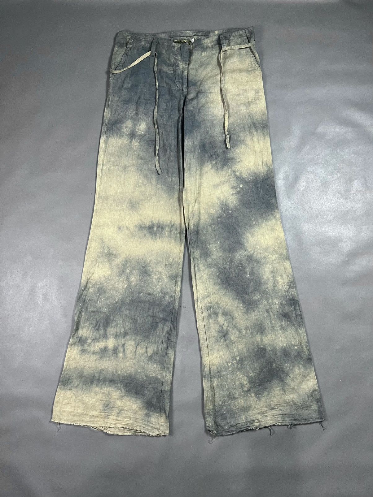 image of Bray Steve Alan Bleach Wide Leg Pants in Smoky Blue, Women's (Size 32)