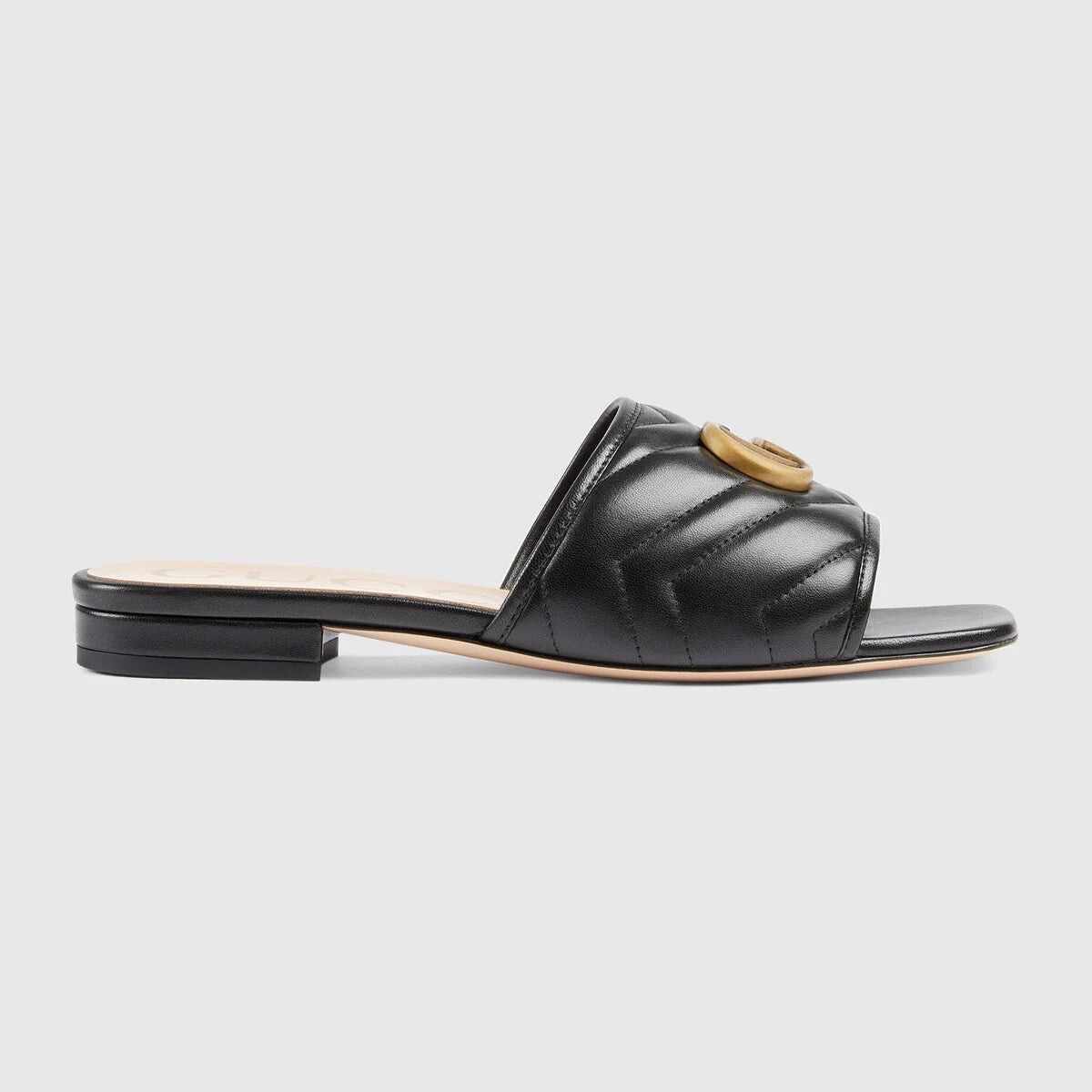 Gucci Gucci Double G Leather Slide Sandals SIZE 34 Size ONE SIZE - 1 Thumbnail