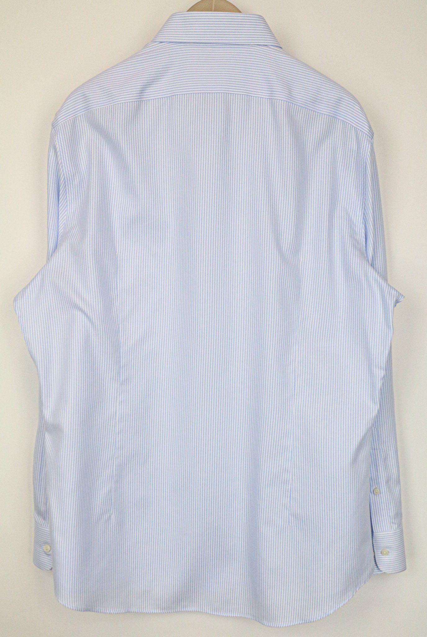 Suitsupply 46/18 Extra Slim Blue Cotton Striped Shirt 77026 Size 46R - 2 Thumbnail