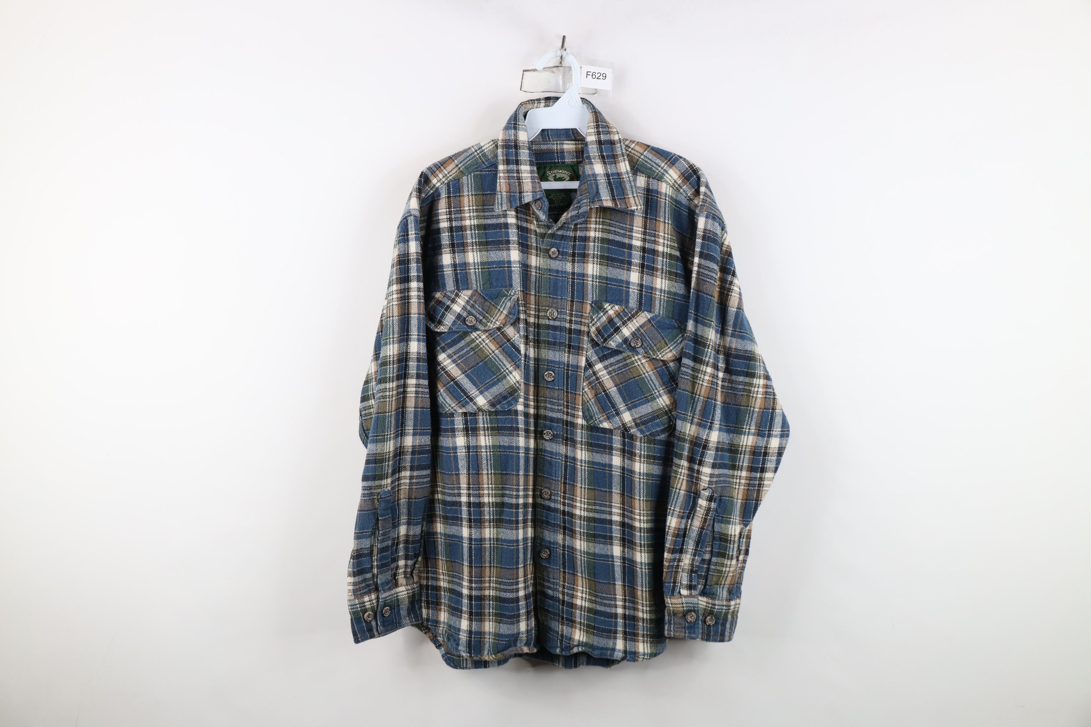 Vintage Vintage 90s Streetwear Heavyweight Collared Button Shirt Size US L / EU 52-54 / 3 - 1 Thumbnail