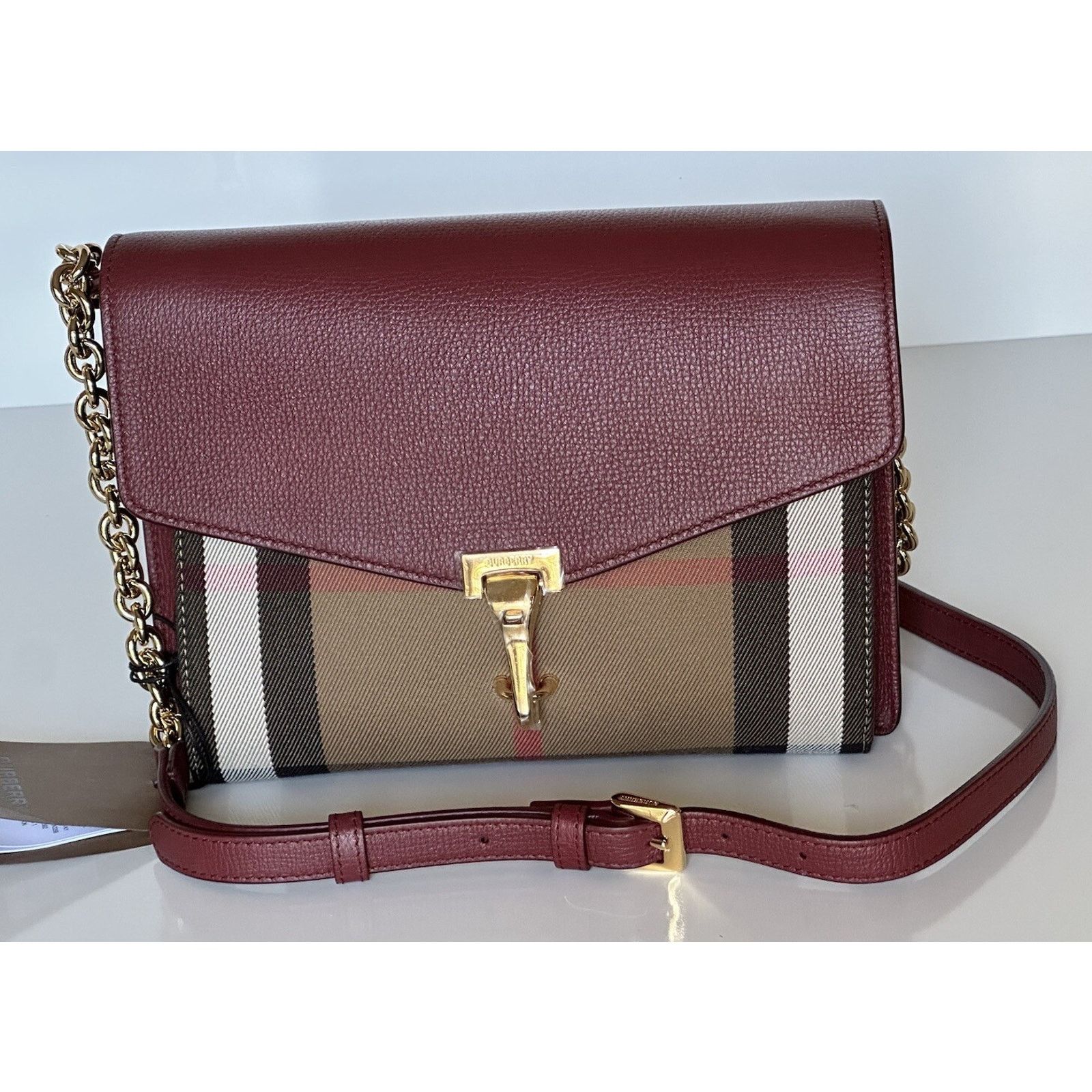 Burberry Small Macken House Check Leather Bag 8080159