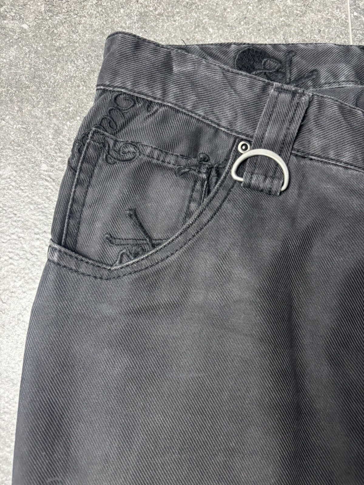 If Six Was Nine 2000s Semantic Design Vkei Skull Poem Faded Pants Size US 30 / EU 46 - 9 Thumbnail