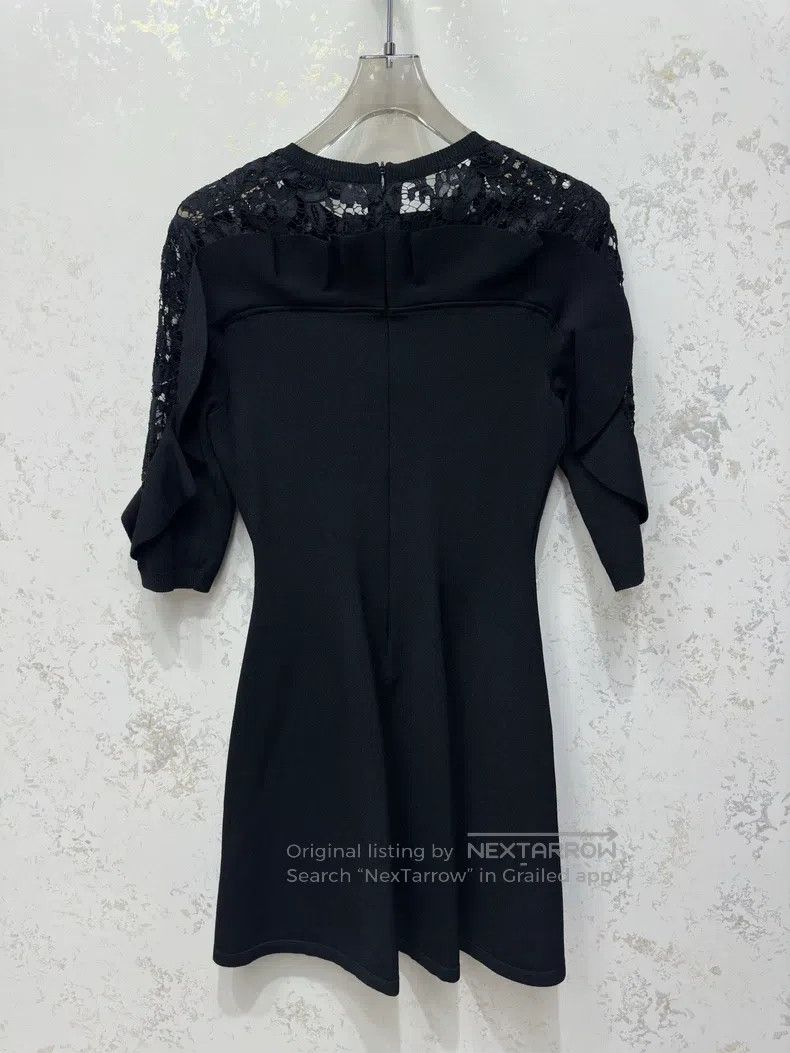 Valentino Valentino Black lace patchwork knitted dress Size S / US 4 / IT 40 - 2 Thumbnail