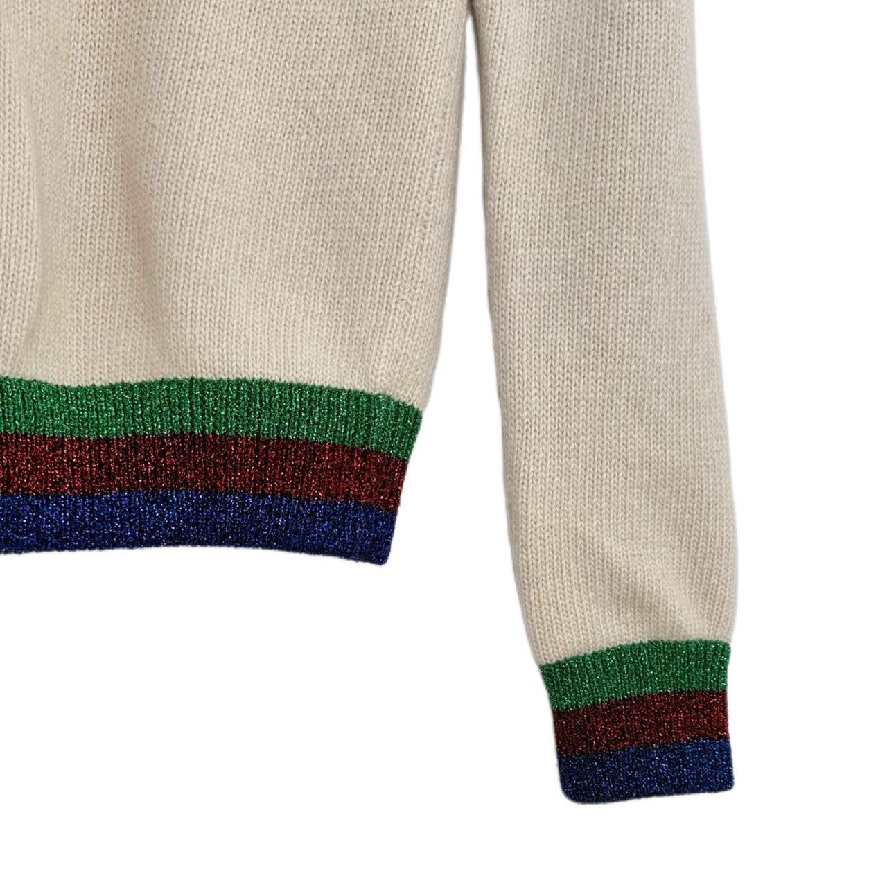 Gucci Gucci Striped Trim Wool Long Sleeve Knit Cardigan Coat K26WX Size XS / US 0-2 / IT 36-38 - 4 Thumbnail