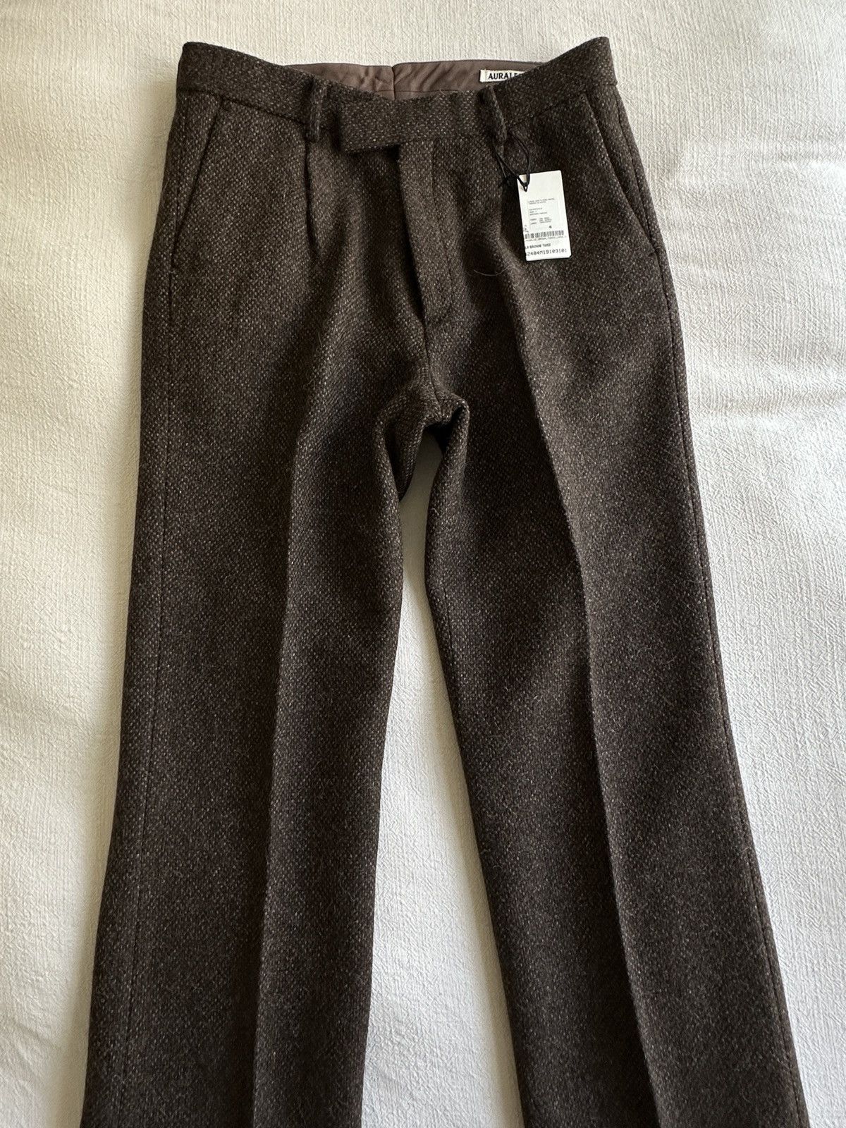 Auralee Auralee Brown Lama Shetland Wool Tweed Trousers - JP4 Size 50R - 1 Thumbnail