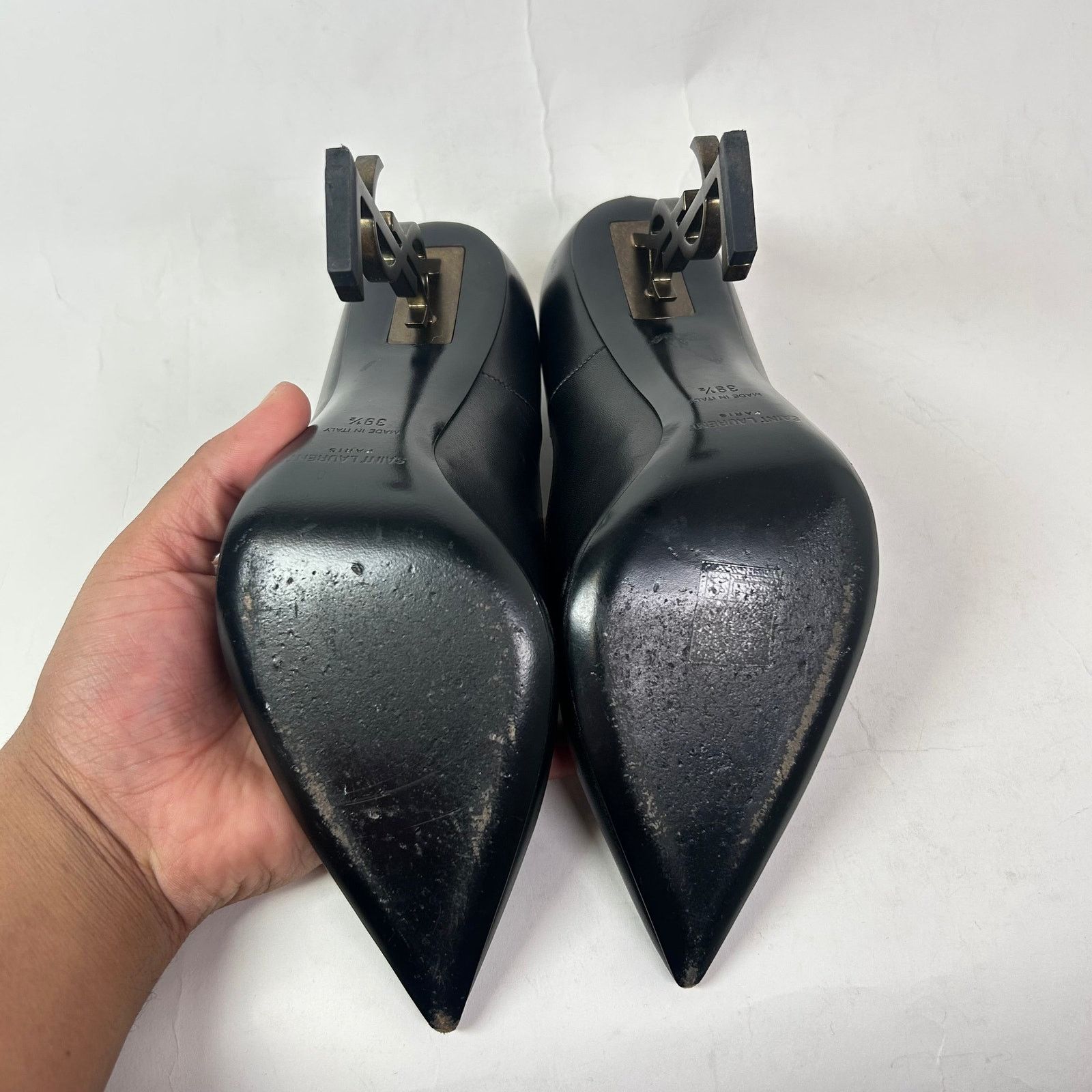 Saint Laurent Paris Saint Laurent Black Leather Opyum 110 Pumps Size 39 Size US 9 / IT 39 - 6 Thumbnail