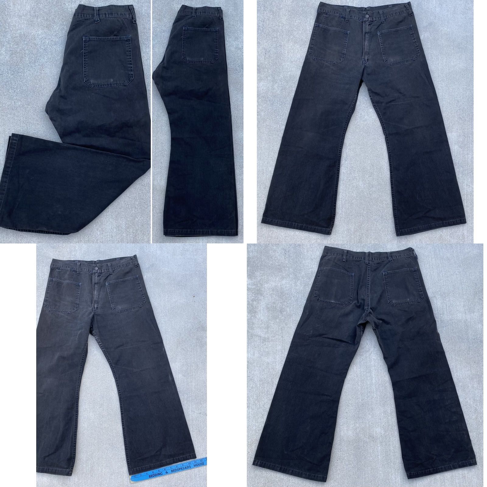 Bell VINTAGE Sailor Pants Flare Bell Botton Talon 42 Zipper 60s 70s 34 in Waist Casual Military Womens/Vintage Pants 34 Inseam 28 Waist to Hem 38.5 in Size US 34 / EU 50 - 9 Thumbnail