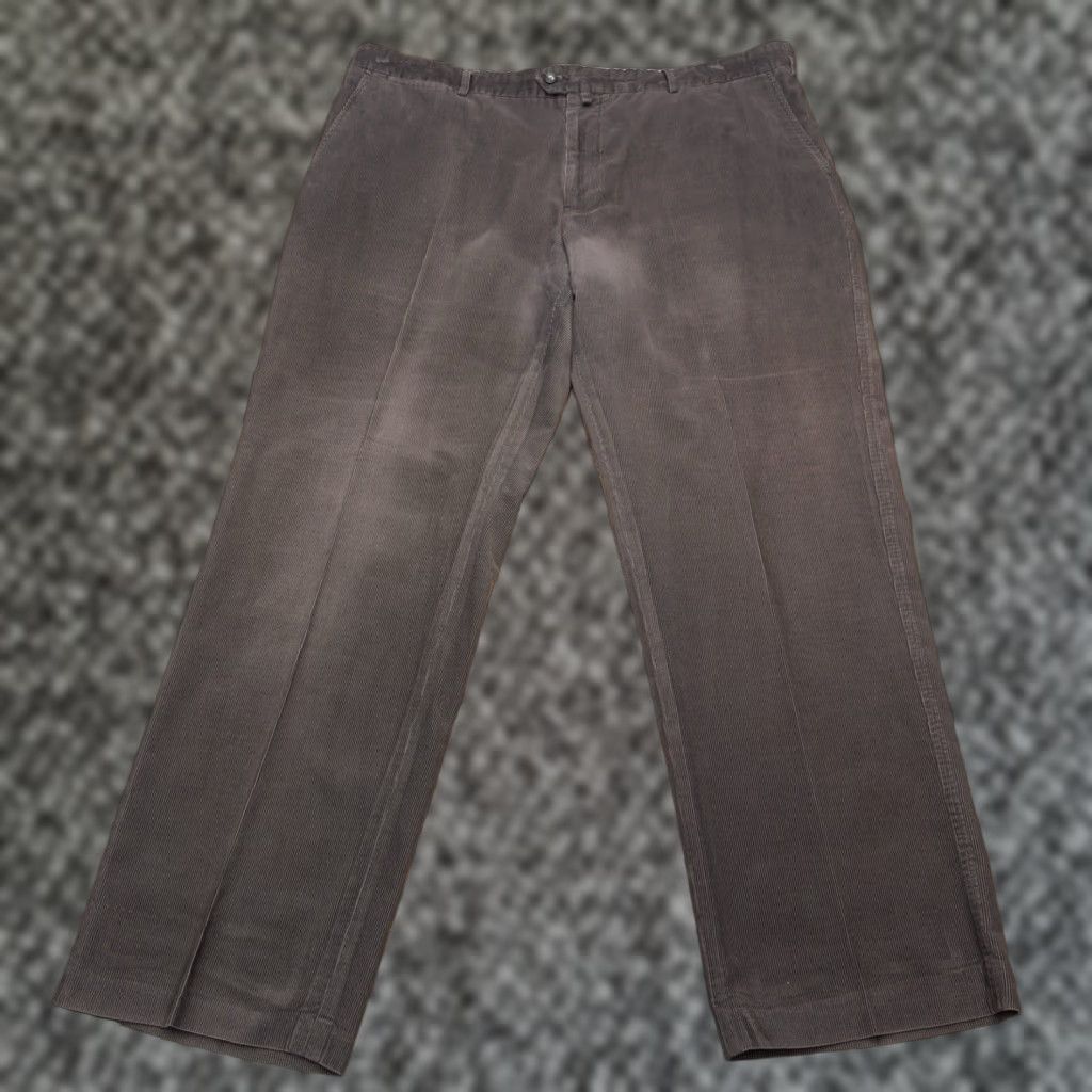 Faconnable Façonnable Corduroy Pants Mens 42R 42x30 Green Mid Rise Chino Straight Flat Front Regular Inseam 30 Vintage No Size US 42 / EU 58 - 1 Thumbnail