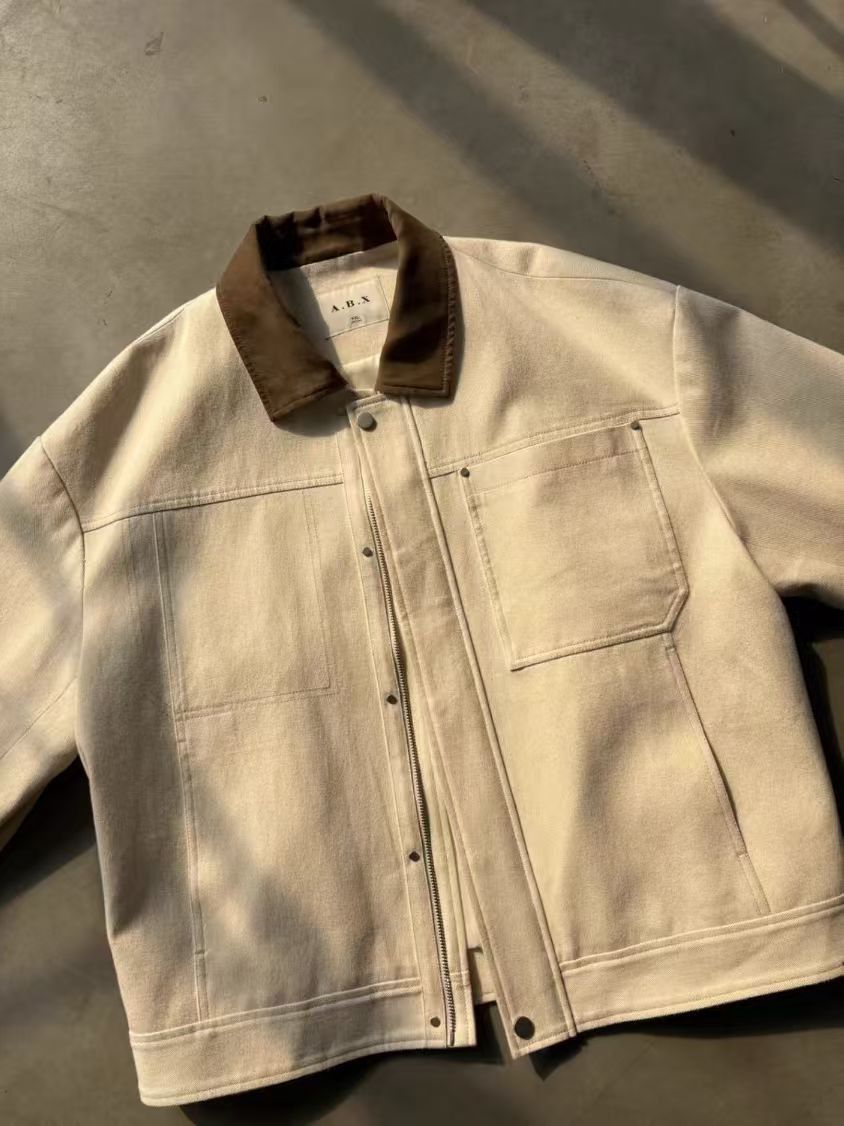 Vintage A.B.X Off-White Work Jacket Size US M / EU 48-50 / 2 - 3 Thumbnail
