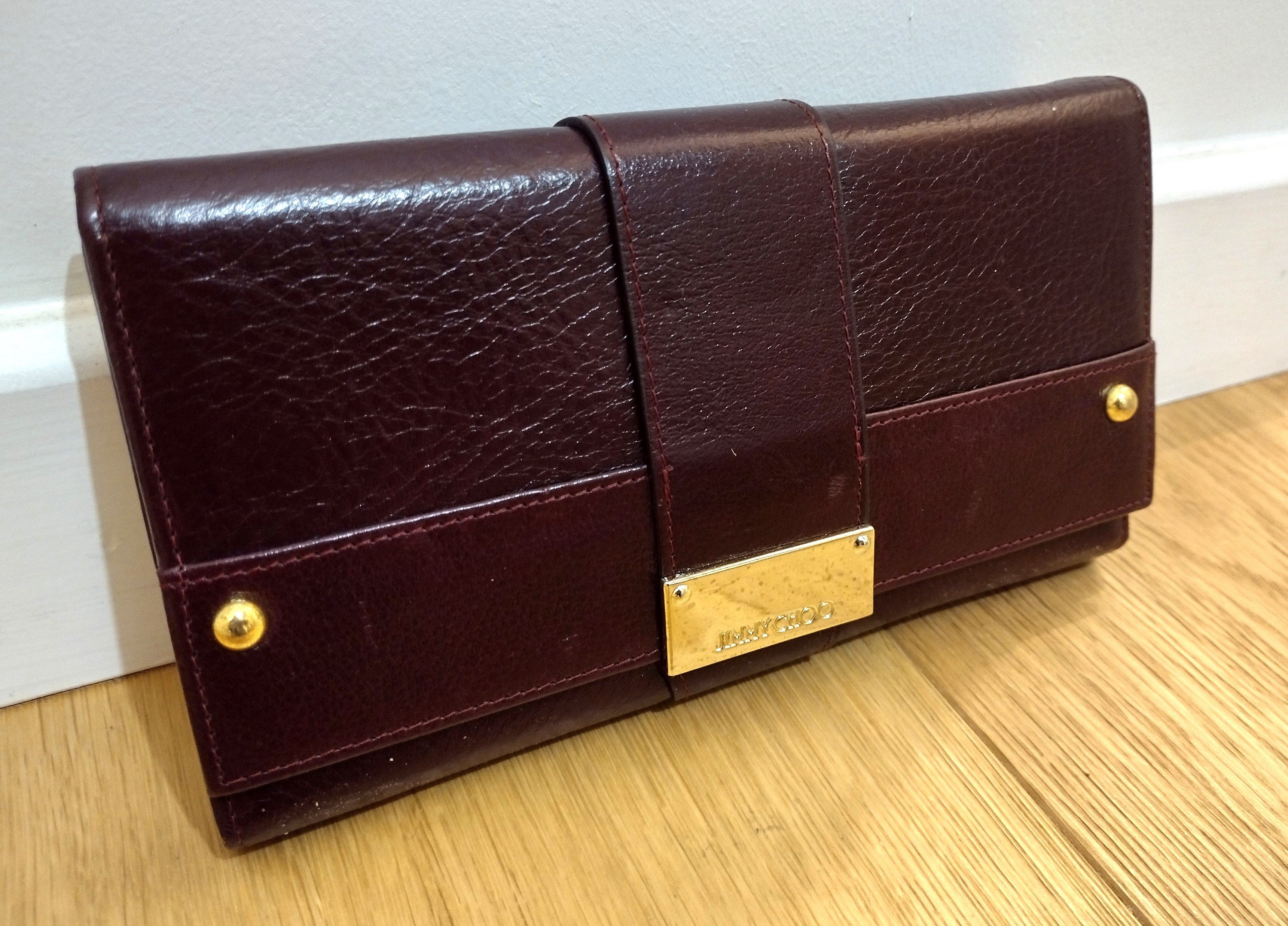 Jimmy Choo Genuine Jimmy Choo Burgundy Vintage Leather Long Wallet Size ONE SIZE - 1 Thumbnail