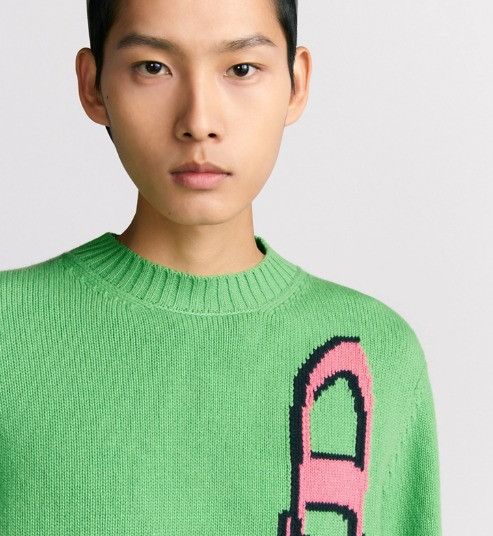 Dior o1w1db11025 513M609 Wool & Cashmere Sweater in Green Size US XL / EU 56 / 4 - 6 Thumbnail