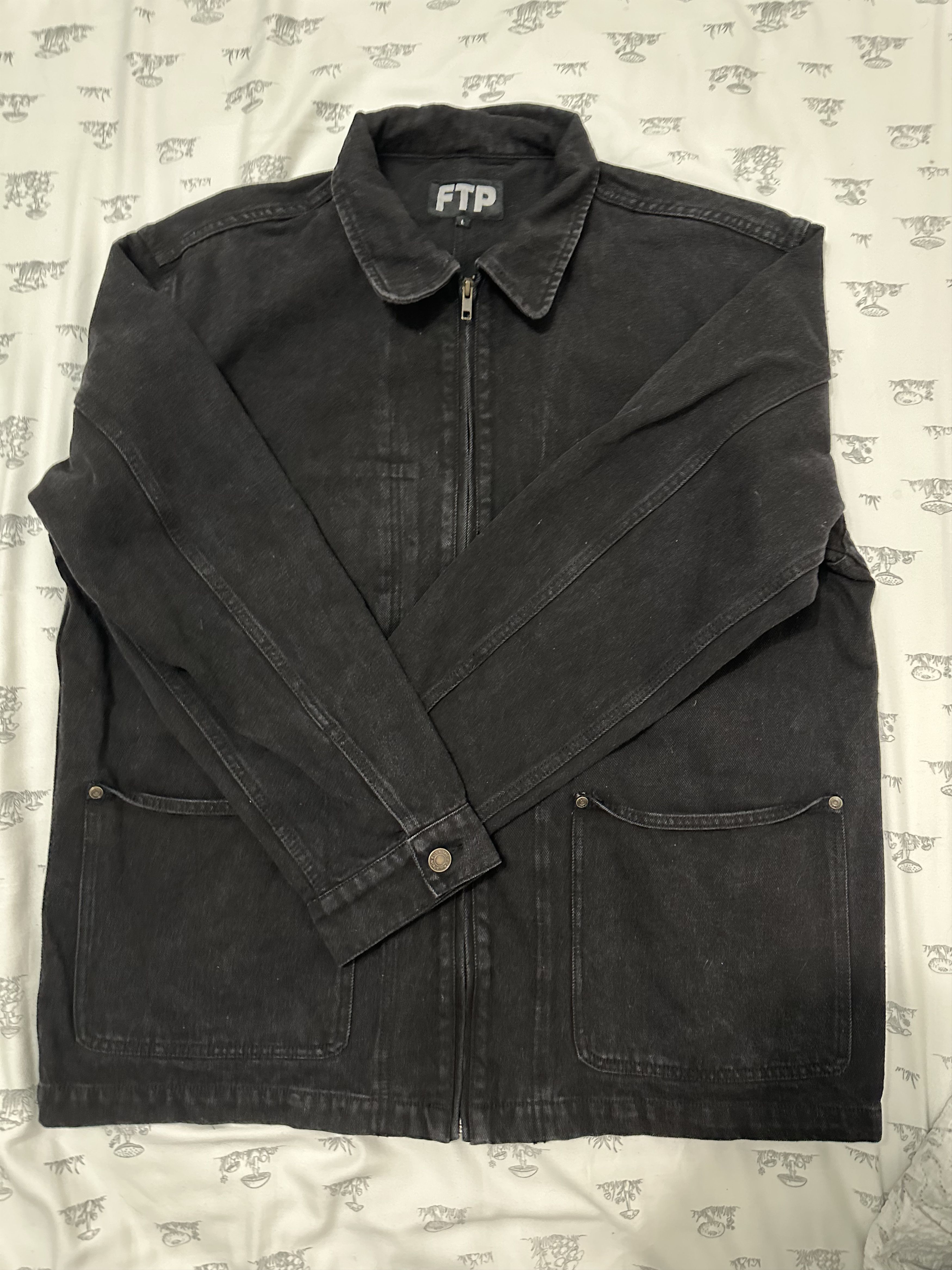 Fuck The Population FTP Black Denim Chore Jacket Size US L / EU 52-54 / 3 - 2 Thumbnail