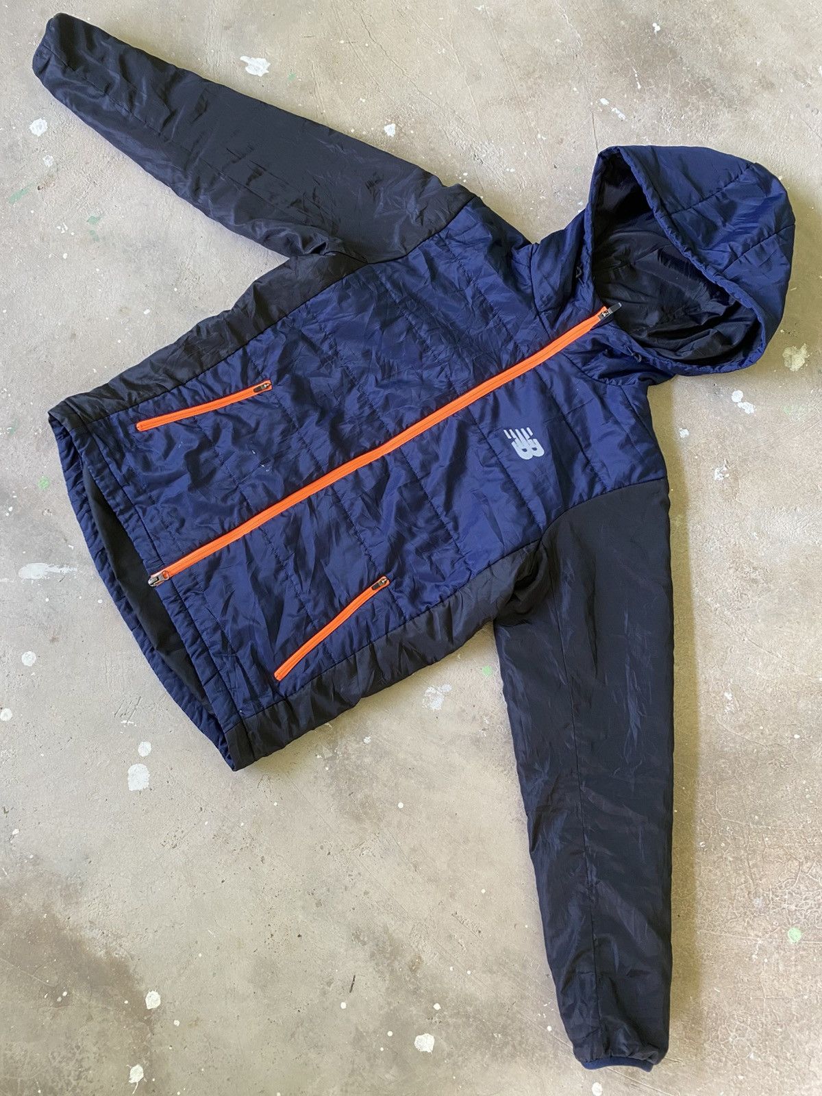 New Balance New Balance Hooded Puffer Jacket Navy Orange Size US M / EU 48-50 / 2 - 6 Thumbnail