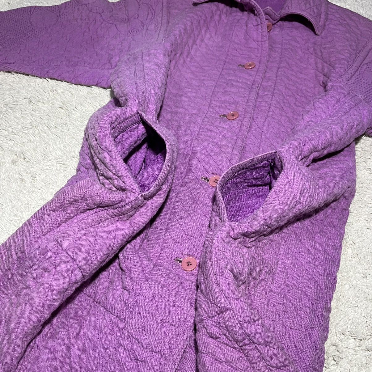 Issey Miyake a2 Vintage Issey Miyake Quilted Coat Purple Size US M / EU 48-50 / 2 - 8 Thumbnail