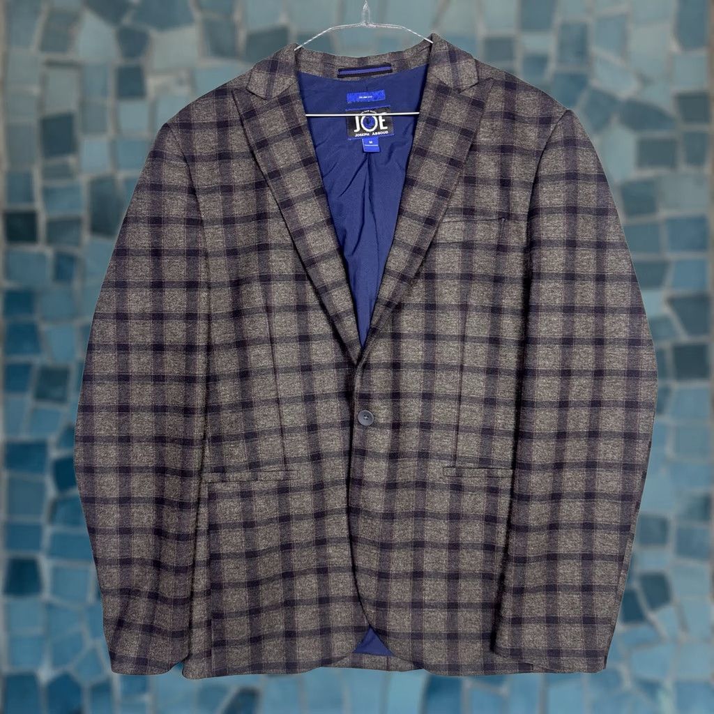 Joseph Abboud Joseph Abboud Blazer Men M Peak Lapel Slim 1 Button Windowpane Sport Coat Jacket Blazer Size 40R - 1 Thumbnail