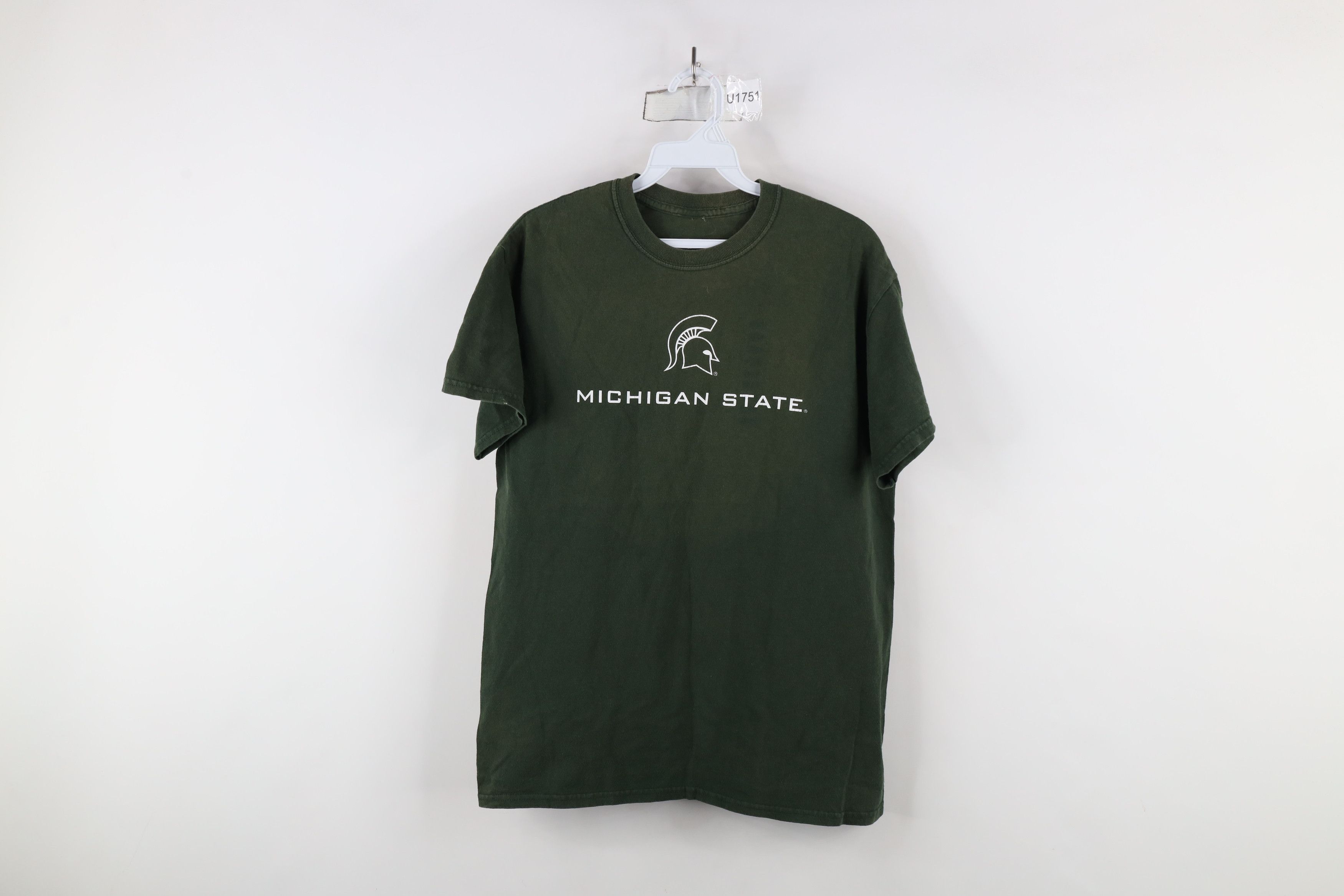 Vintage Vintage Spell Out Michigan State University T-Shirt Green Size US M / EU 48-50 / 2 - 1 Thumbnail