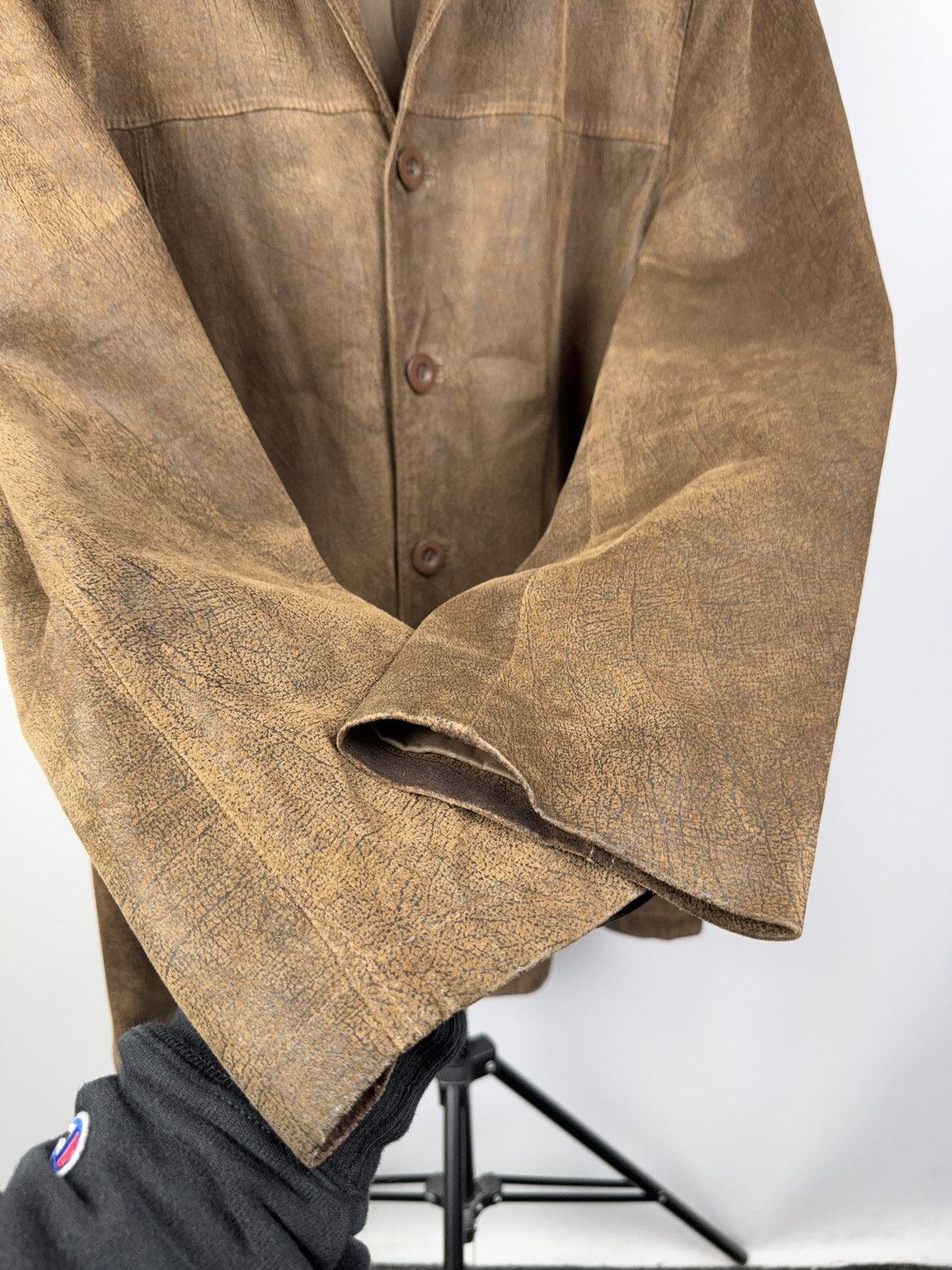 Japanese Brand Avant Garde 90s Retro Vintage Brown Leather Blazer Jacket XL Size US XL / EU 56 / 4 - 10 Thumbnail