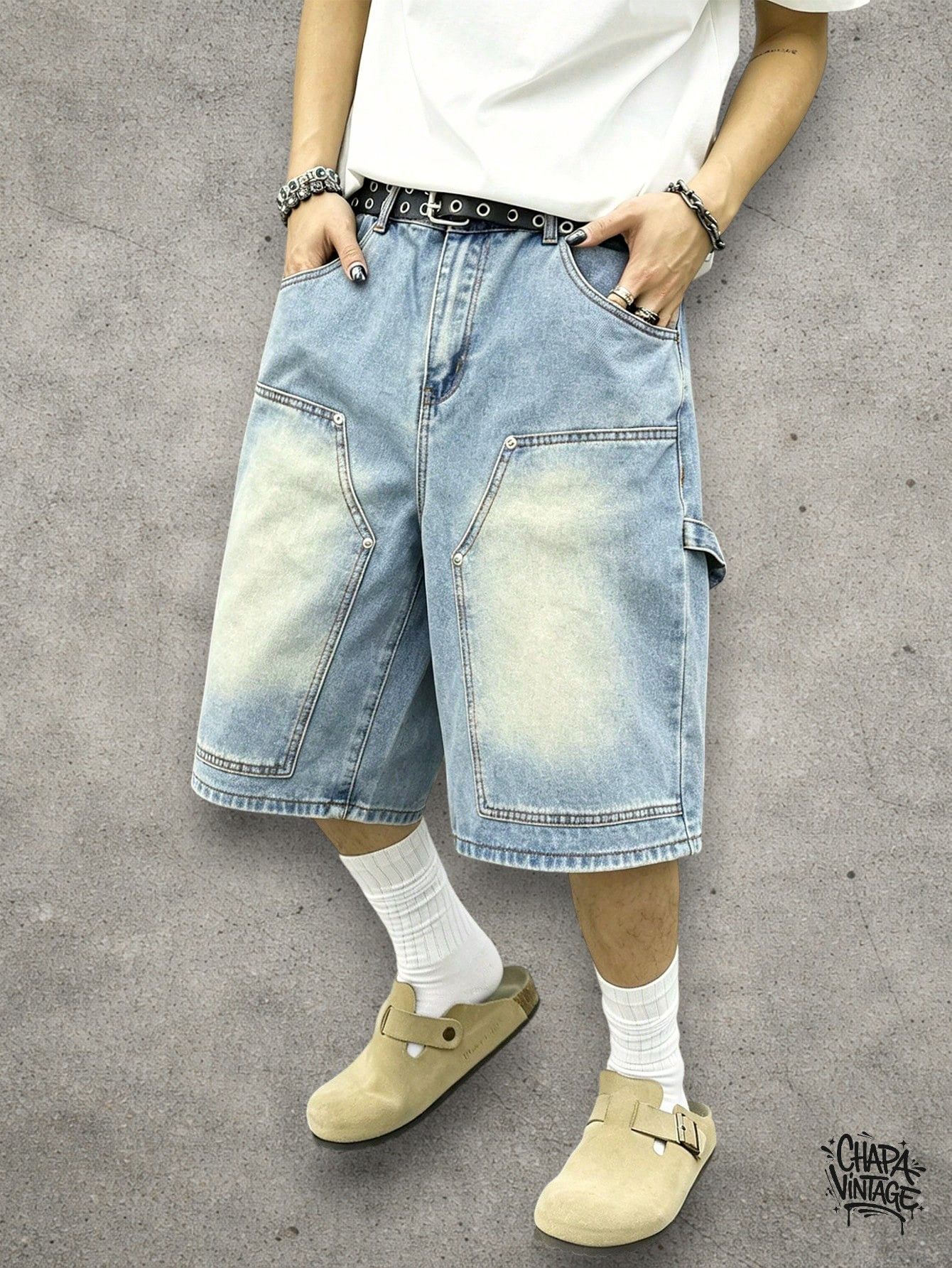 Japanese Brand Washed denim work shorts Size US 32 / EU 48 - 1 Thumbnail