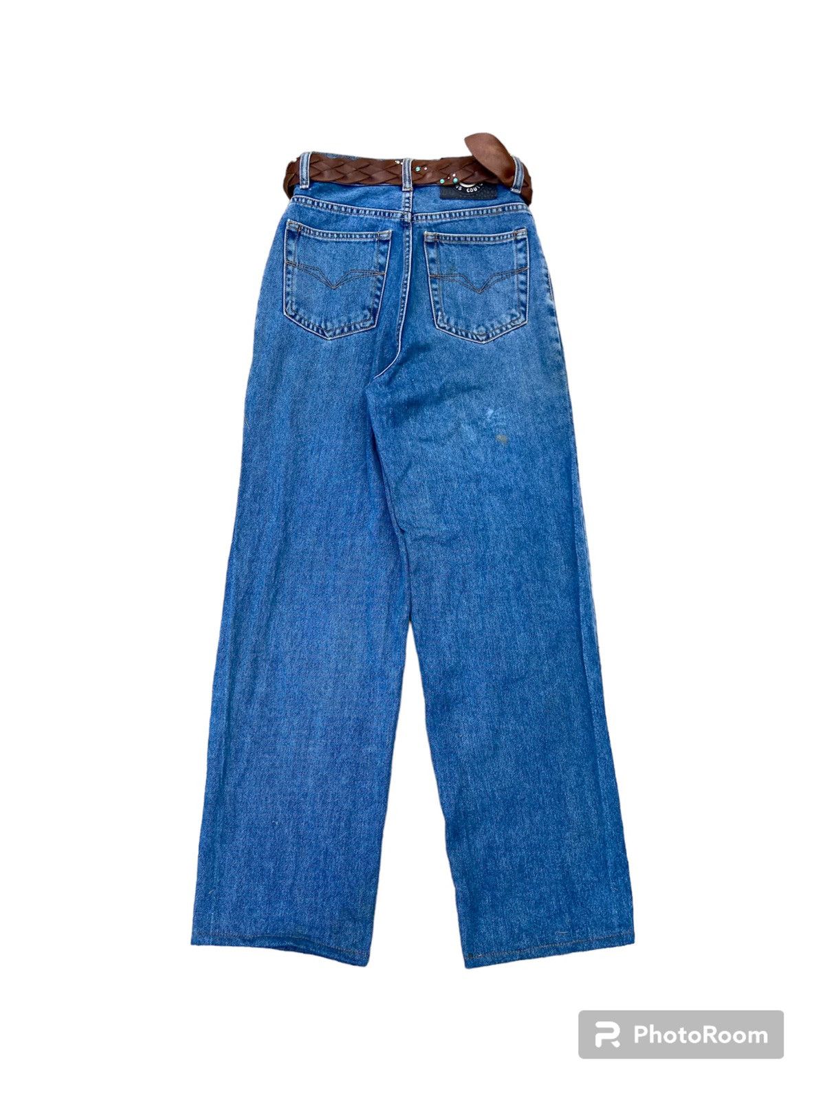 Versace × Versace Jeans Couture × Vintage VERSACE PATCH LOGO HIGH WAIST DENIM + BELT LEATHER Size US 26 / EU 42 - 16 Thumbnail