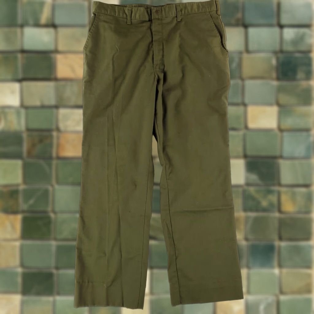 Vintage Boy Scouts of America Pants Olive Green Mens 36 (36 x 30 Actual) Size US 36 / EU 52 - 1 Thumbnail