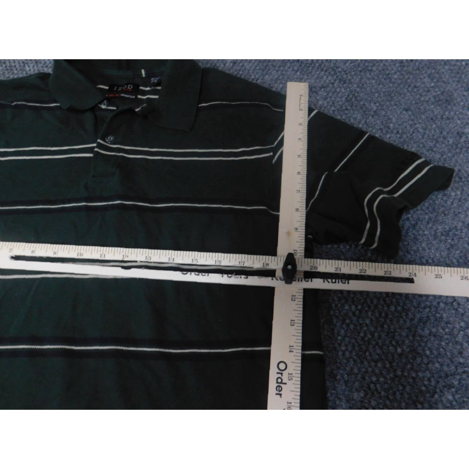 Izod Izod Polo Shirt Mens M Green Striped Knit Cotton Regular Short Sleeve Collared Golf Classic Stretch Vintage: No (but keep original rules) Size US M / EU 48-50 / 2 - 5 Thumbnail