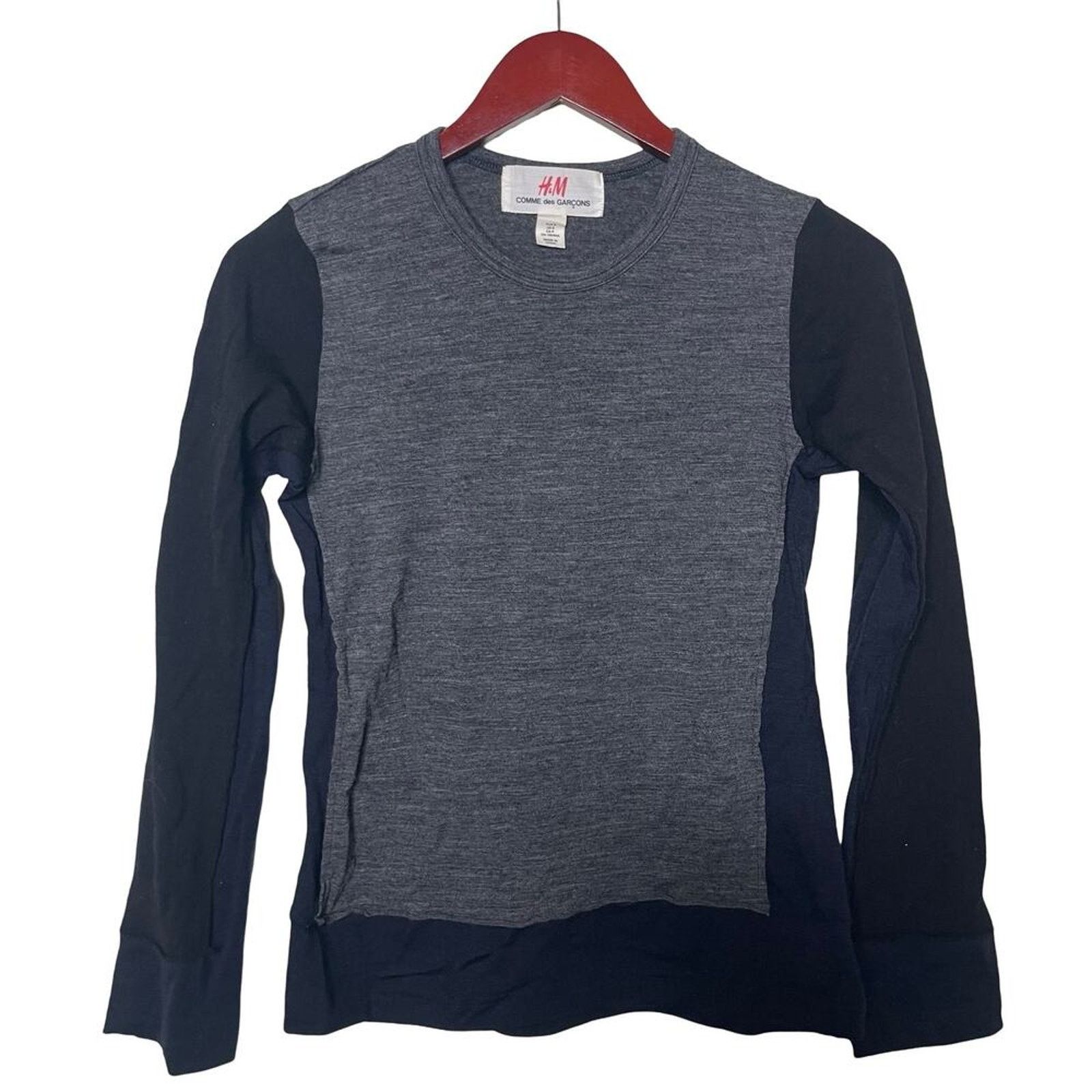 Comme des Garcons H&M Comme des Garcons navy grey color block wool pullover Size US S / EU 44-46 / 1 - 1 Thumbnail