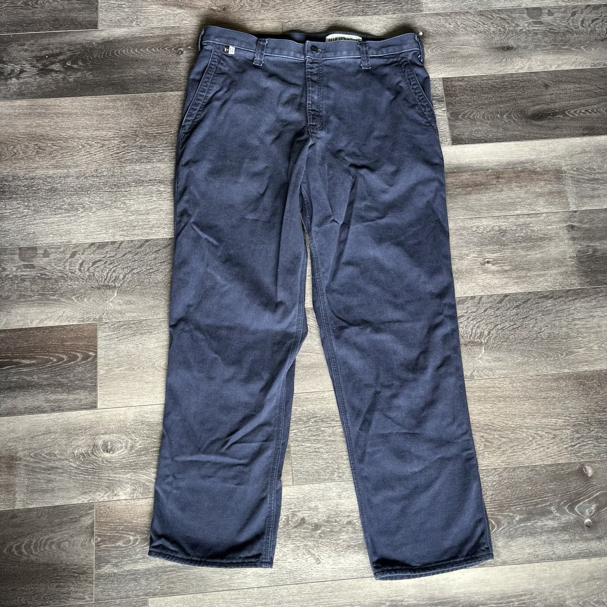 Carhartt Vintage Carhartt FR Rugged Flame Resistant Navy Pants 36x32 Size US 36 / EU 52 - 2 Thumbnail