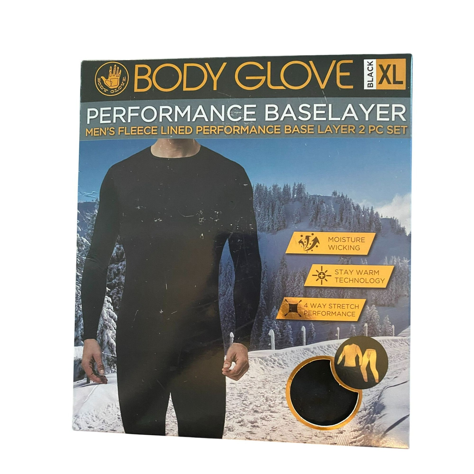 Body Glove Body Glove Mens Black XL Fleece-Lined Performance Baselayer Size US 41 - 1 Thumbnail
