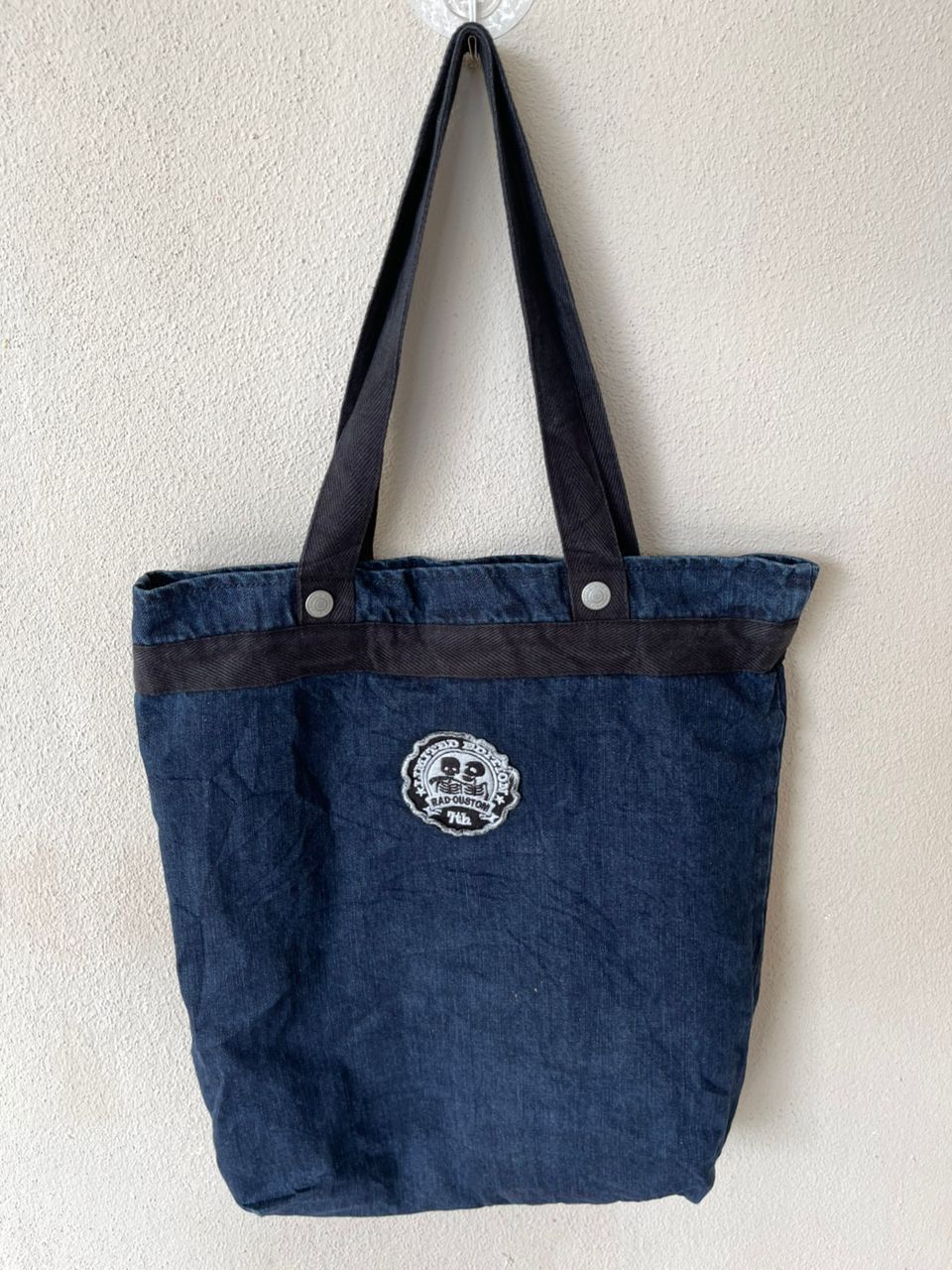 Designer × Japanese Brand Rad Customs Skull Embroidered Denim Tote Bag Size ONE SIZE - 6 Thumbnail