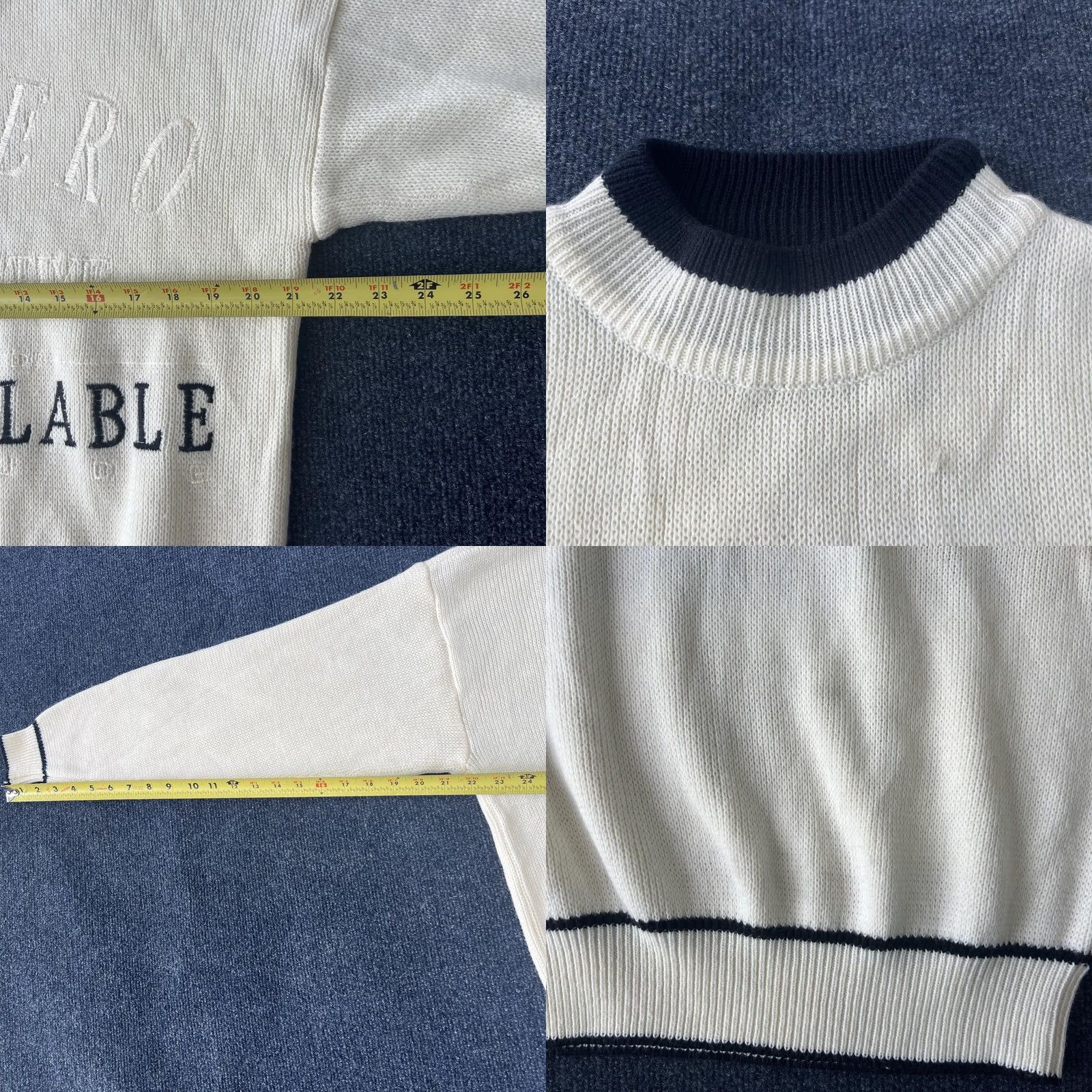 Vintage VINTAGE Code Zero Intensity Sweater Mens Small White Black Uncontrollable CZ Knit Korea Size US S / EU 44-46 / 1 - 8 Thumbnail