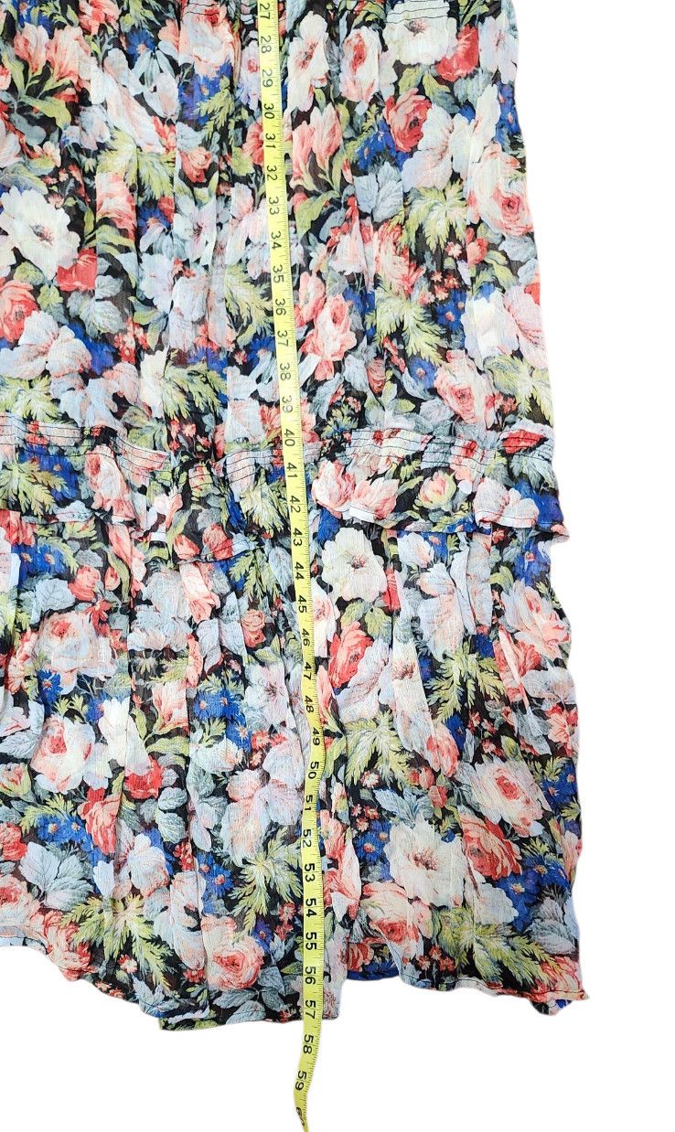 Anthropologie The Marais Printed Chiffon Maxi Dress Floral Sheer Overlay Size L / US 10 / IT 46 - 11 Thumbnail