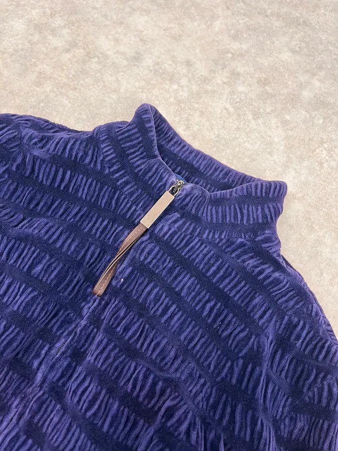 Gianfranco Ferre 1990s Gianfranco Ferré Navy Velvet Zip-up Jacket Size S / US 4 / IT 40 - 5 Thumbnail