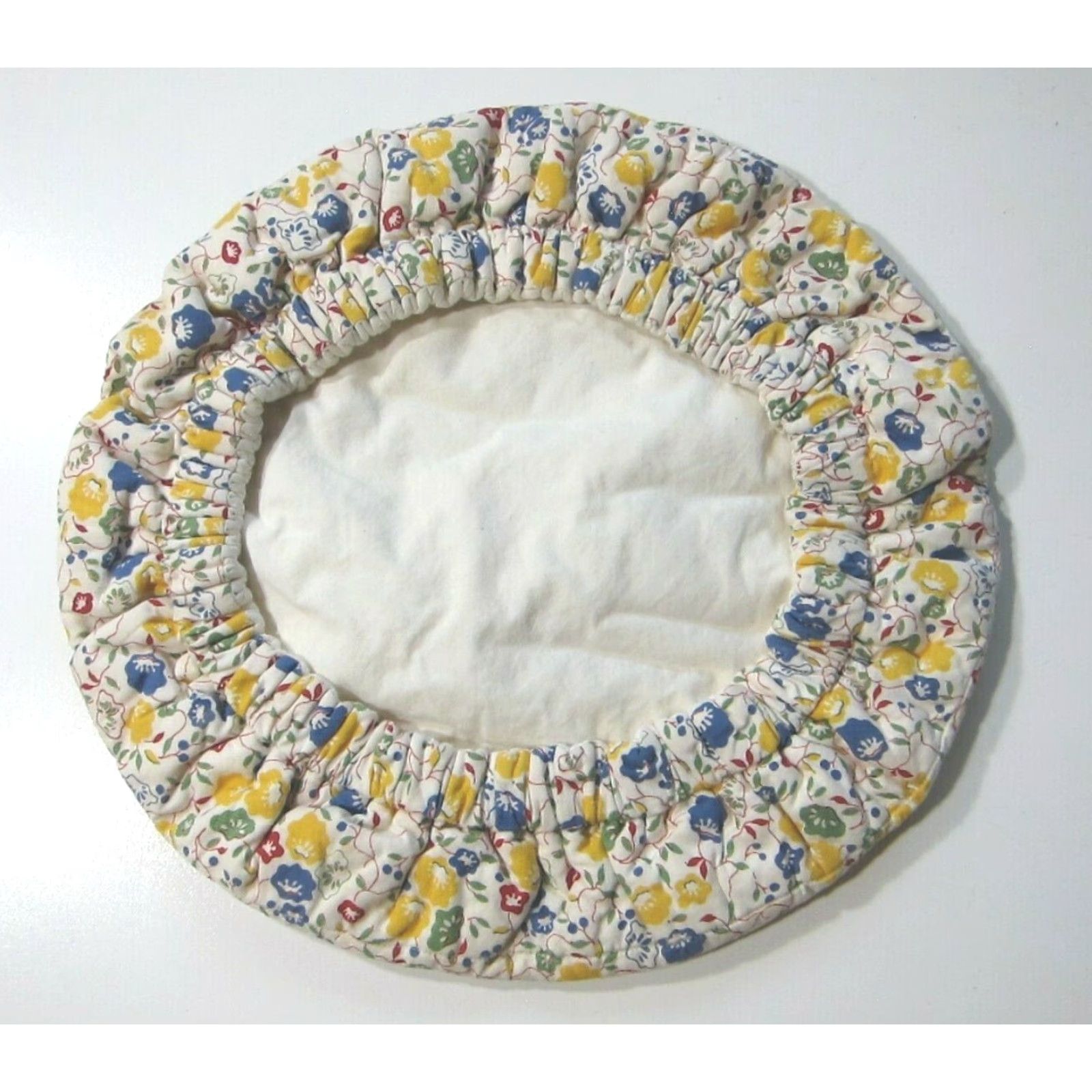 Vintage Vintage Floral Reversible Hair Cover Bonnet Head Wrap Cap L Cotton Yellow Blue Floral Reversible Lined Pink 100% Cotton Womens Bonnet Cap L Size ONE SIZE - 2 Thumbnail