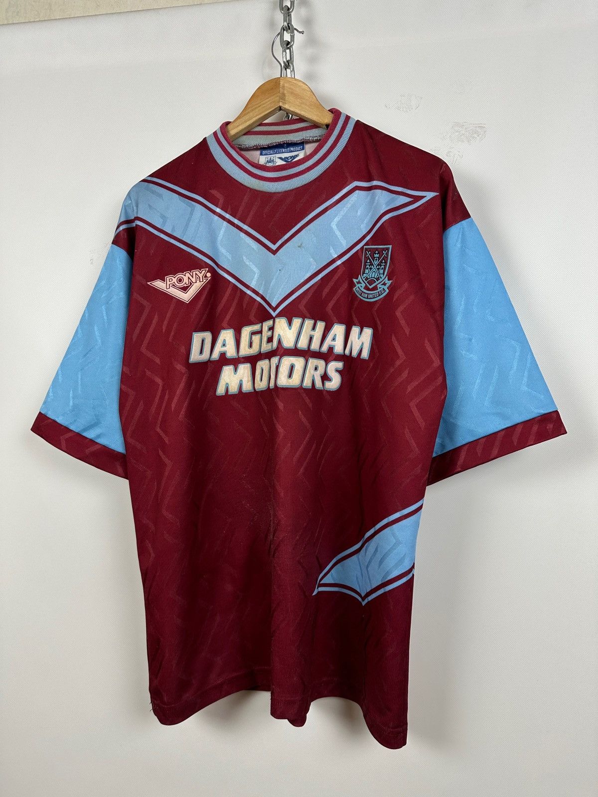PONY 1993/1995 Vintage West Ham United Pony Home Soccer Jersey Size US M / EU 48-50 / 2 - 3 Thumbnail