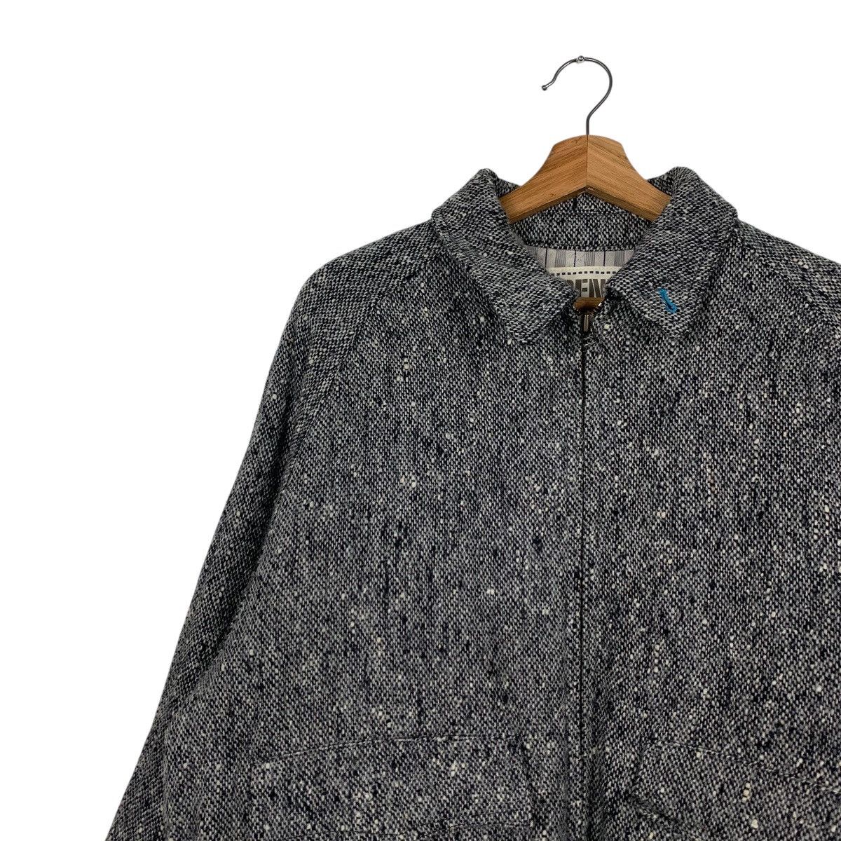Japanese Brand SCENE Wool Collared Casual Bomber Jacket #2076-C90 Size US L / EU 52-54 / 3 - 6 Thumbnail