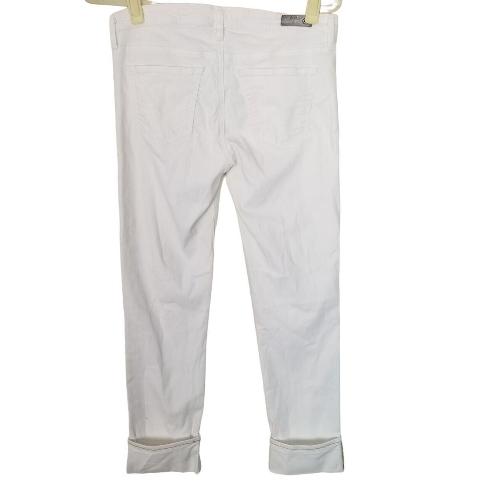 AG Adriano Goldschmied AG Adriano Goldschmied Womens 28 White Denim Stevie Slim Size 29" - 7 Thumbnail