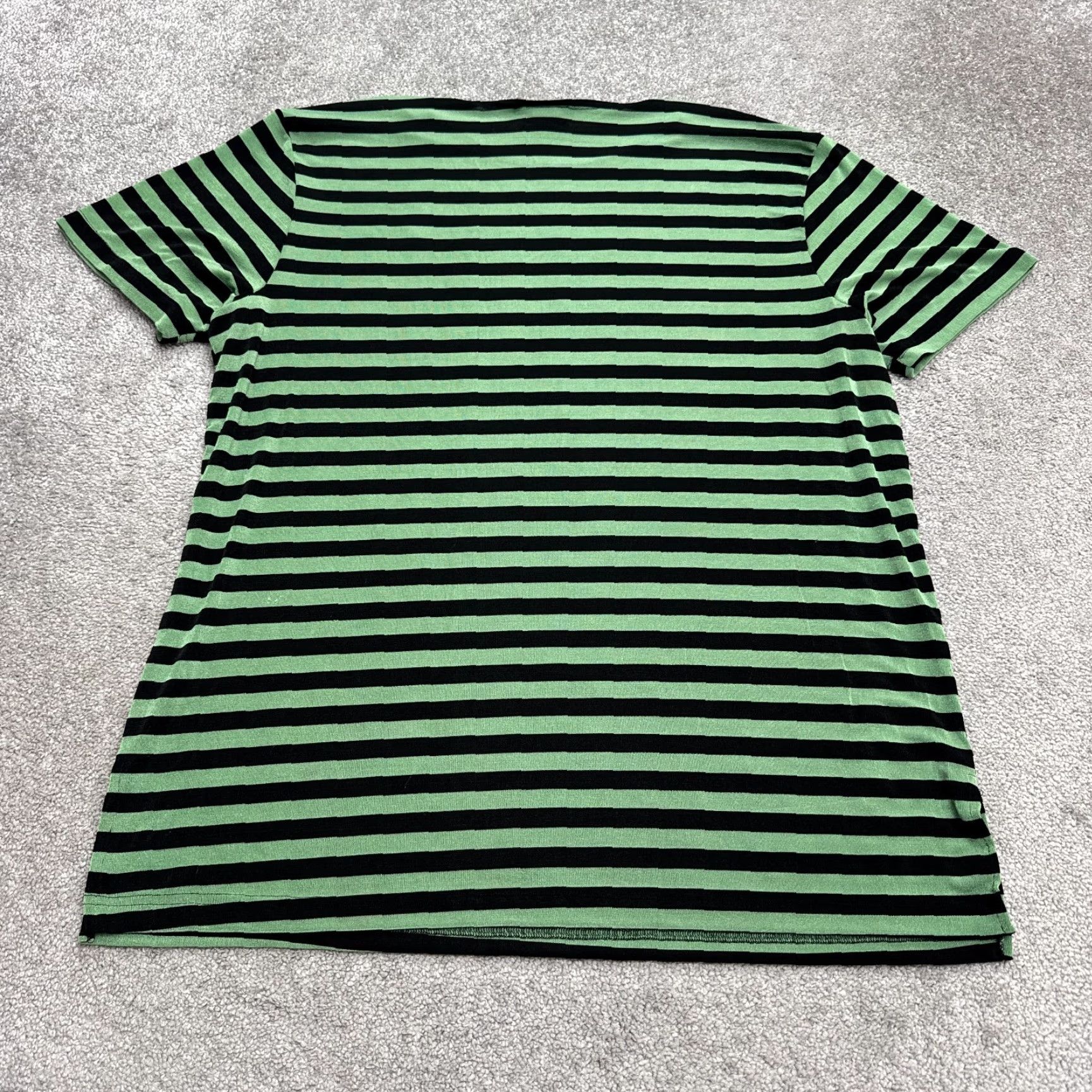 Vintage VINTAGE Frazier Lawrence T-Shirt Womens 2XL Green Black Striped Crew Tee 90s Casual Shirt Womens Size XXL / US 16-18 / IT 52-54 - 7 Thumbnail
