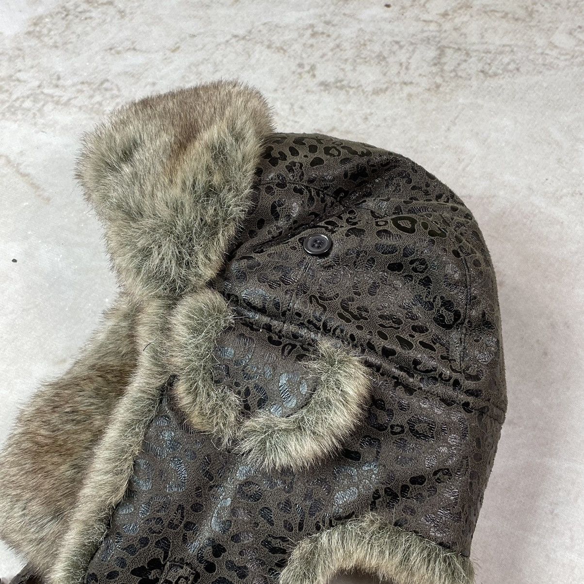 If Six Was Nine Y2K Fur Faux Fuzzy Trapper Mohair Brown Leopard Ushanka Hat Size ONE SIZE - 4 Thumbnail