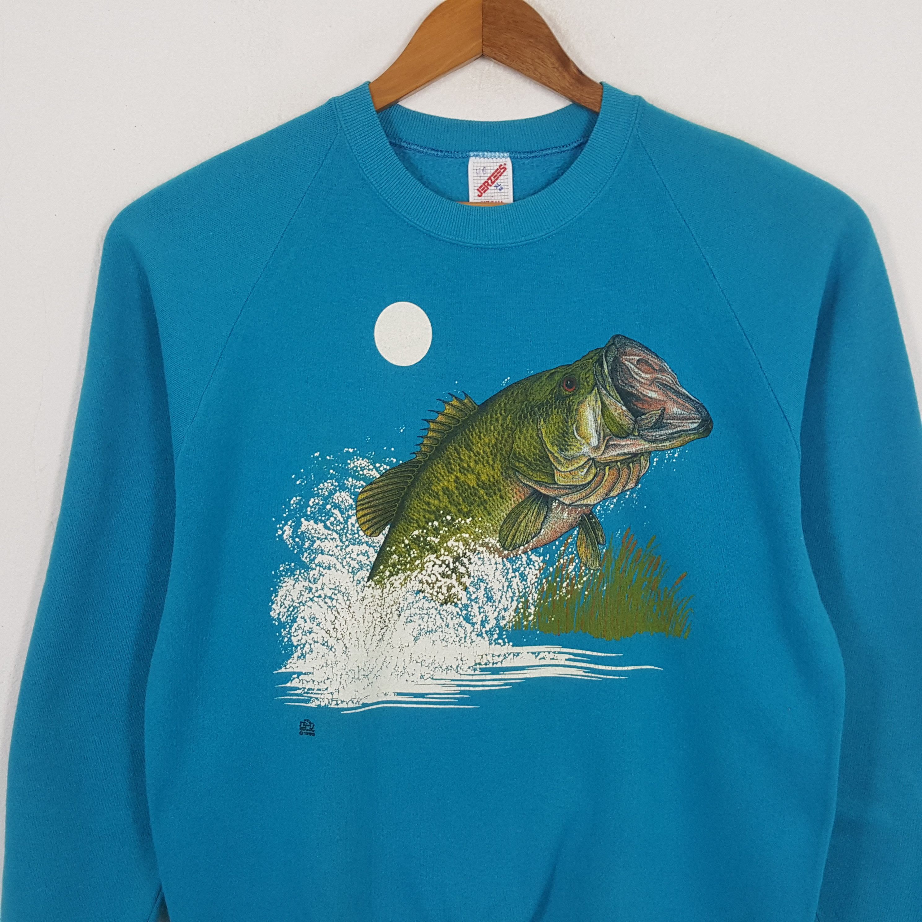 Vintage Vintage FISH ART Streetwear Fashion Style Sweatshirts Size US M / EU 48-50 / 2 - 2 Thumbnail